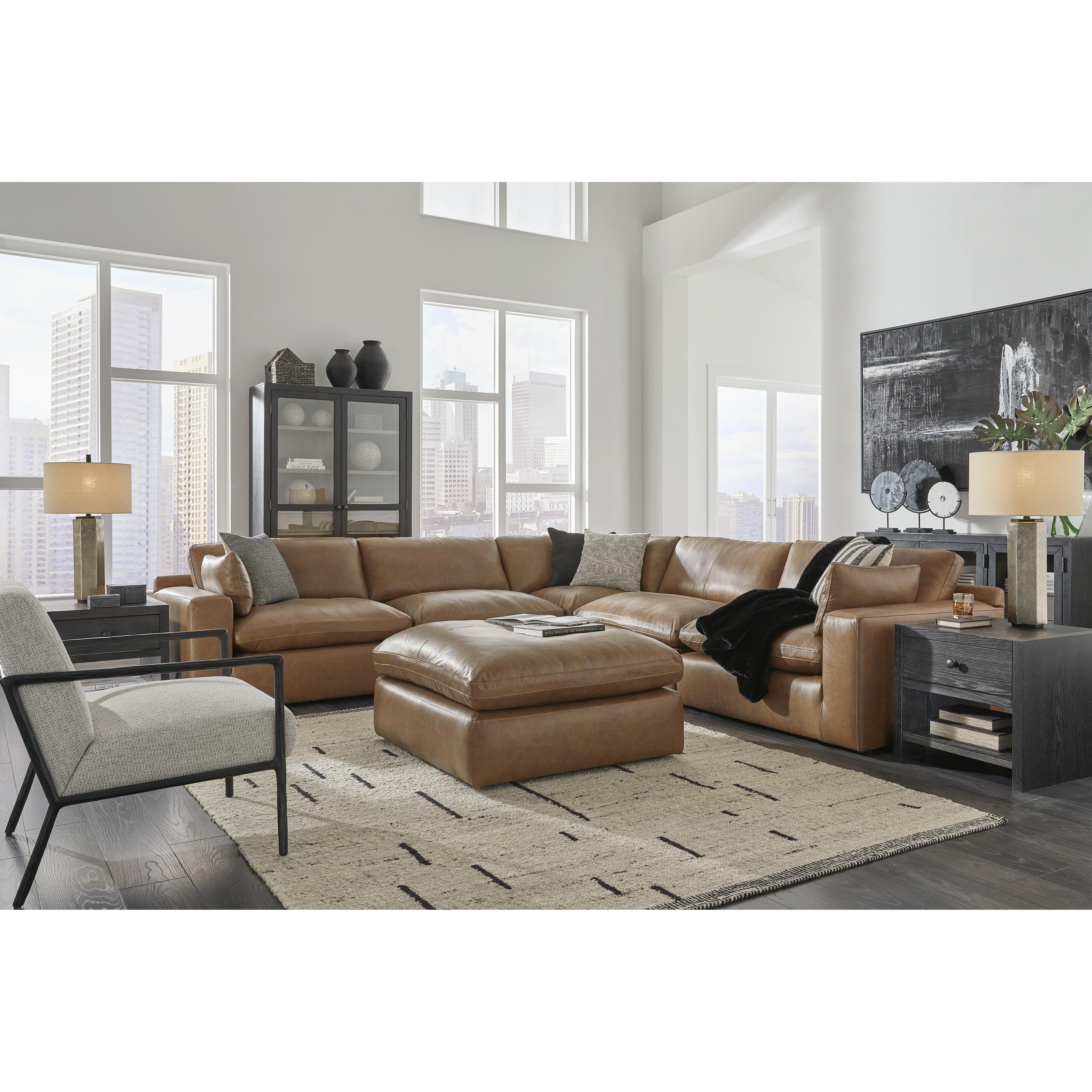  Manufacturer Color_Caramel --  Signature Design by Ashley Emilia Leather Match 5 pc Sectional IMAGE 6
