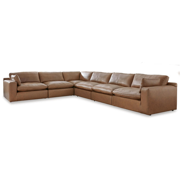 Signature Design by Ashley Emilia Leather Match 6 pc Sectional
