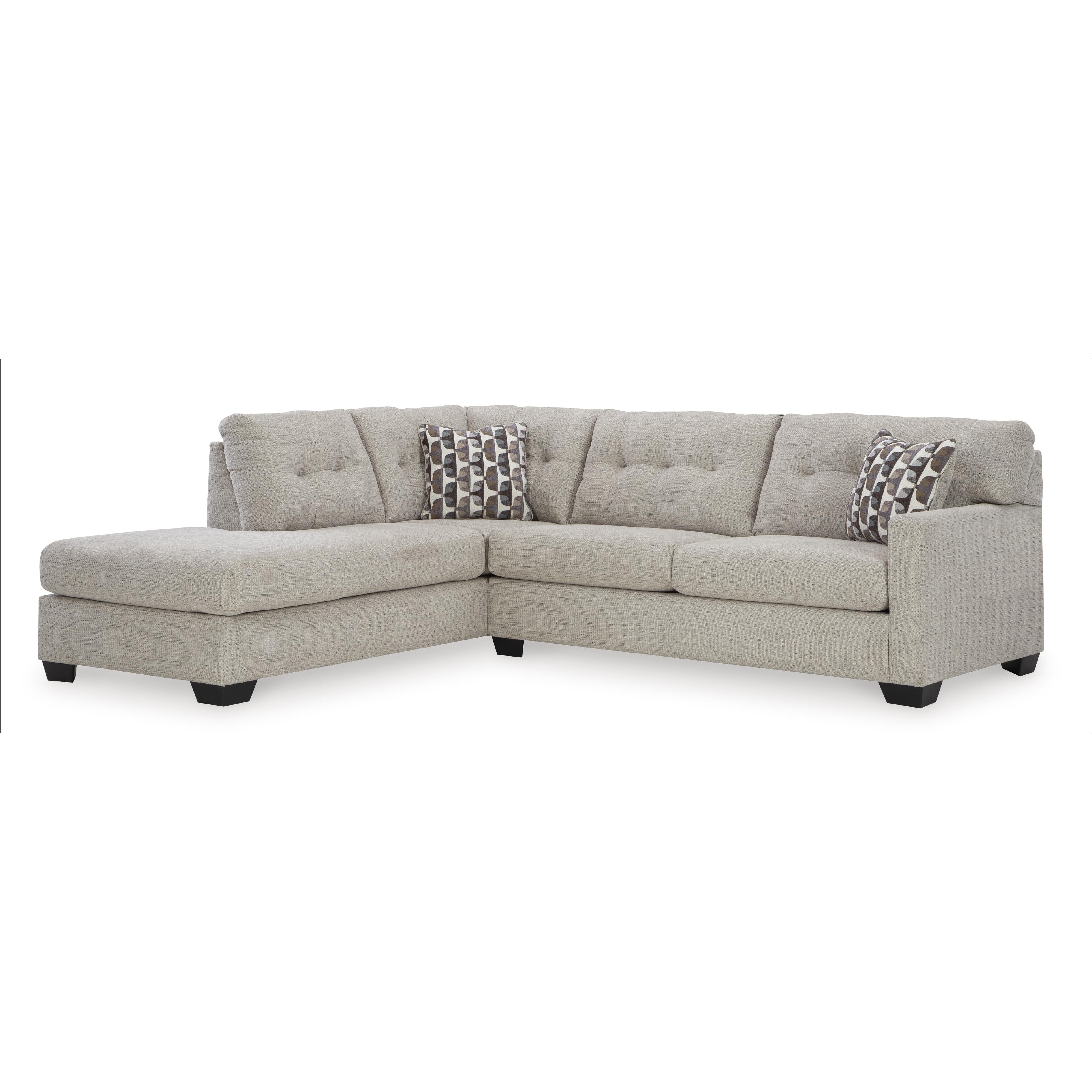 Manufacturer Color_Pebble --  Signature Design by Ashley Mahoney Fabric 2 pc Sectional IMAGE 1