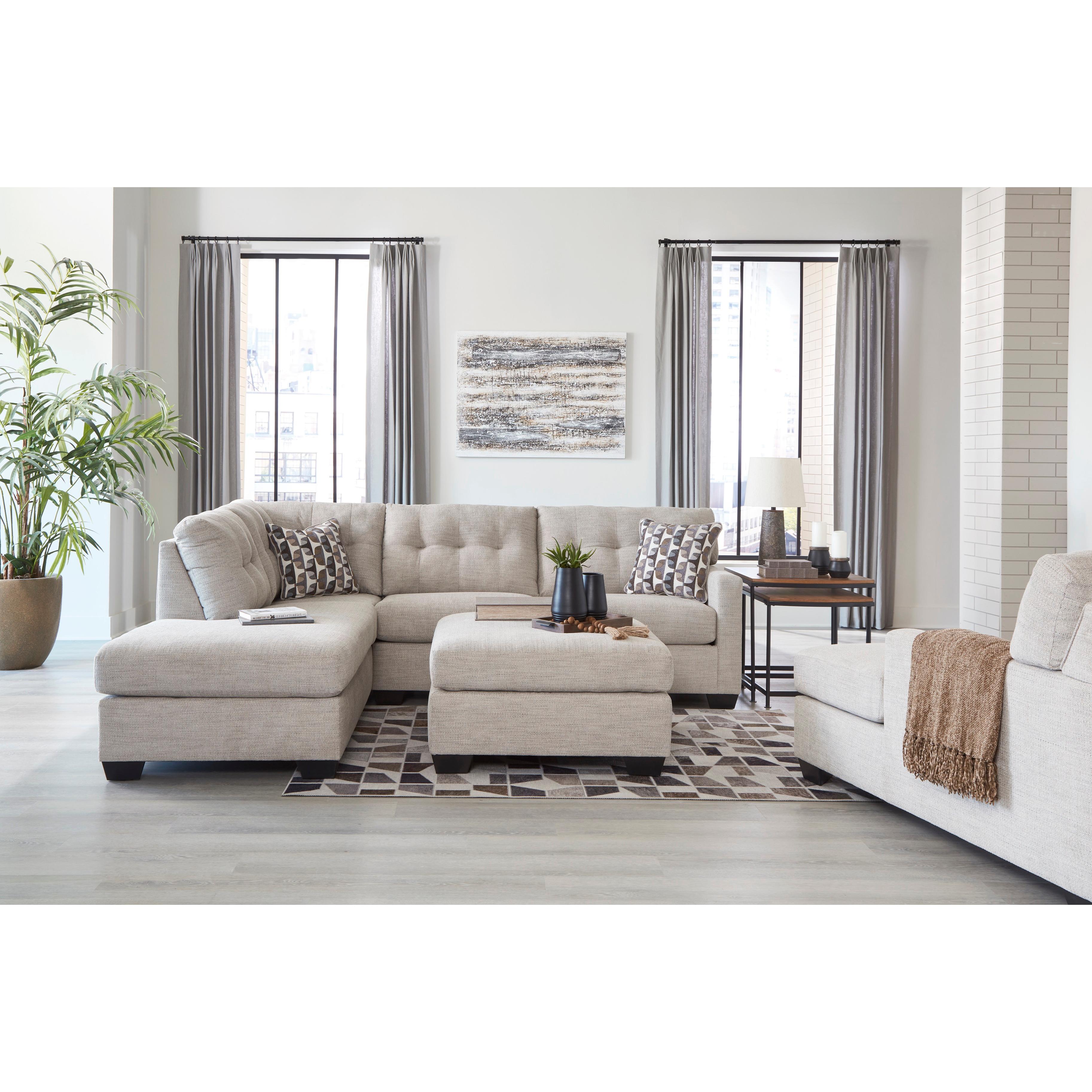  Manufacturer Color_Pebble --  Signature Design by Ashley Mahoney Fabric 2 pc Sectional IMAGE 5
