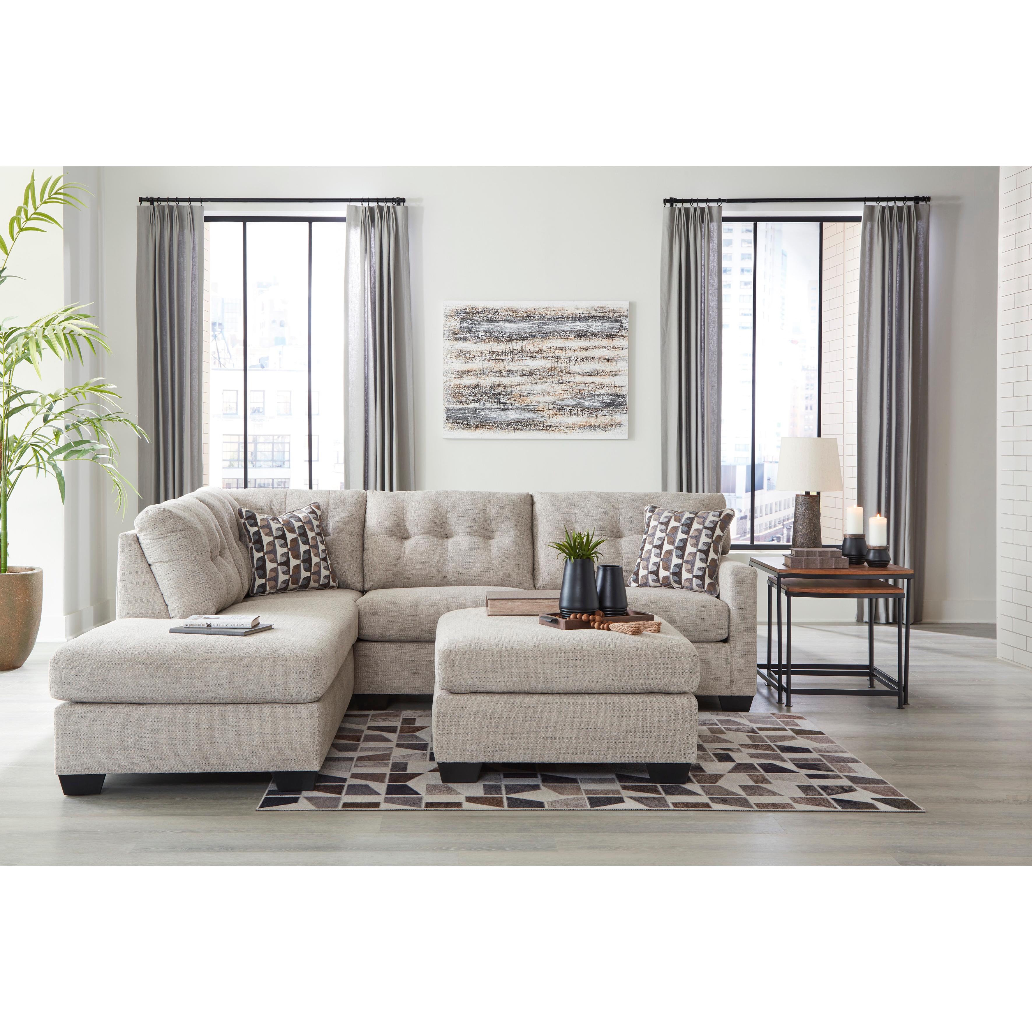  Manufacturer Color_Pebble --  Signature Design by Ashley Mahoney Fabric 2 pc Sectional IMAGE 6