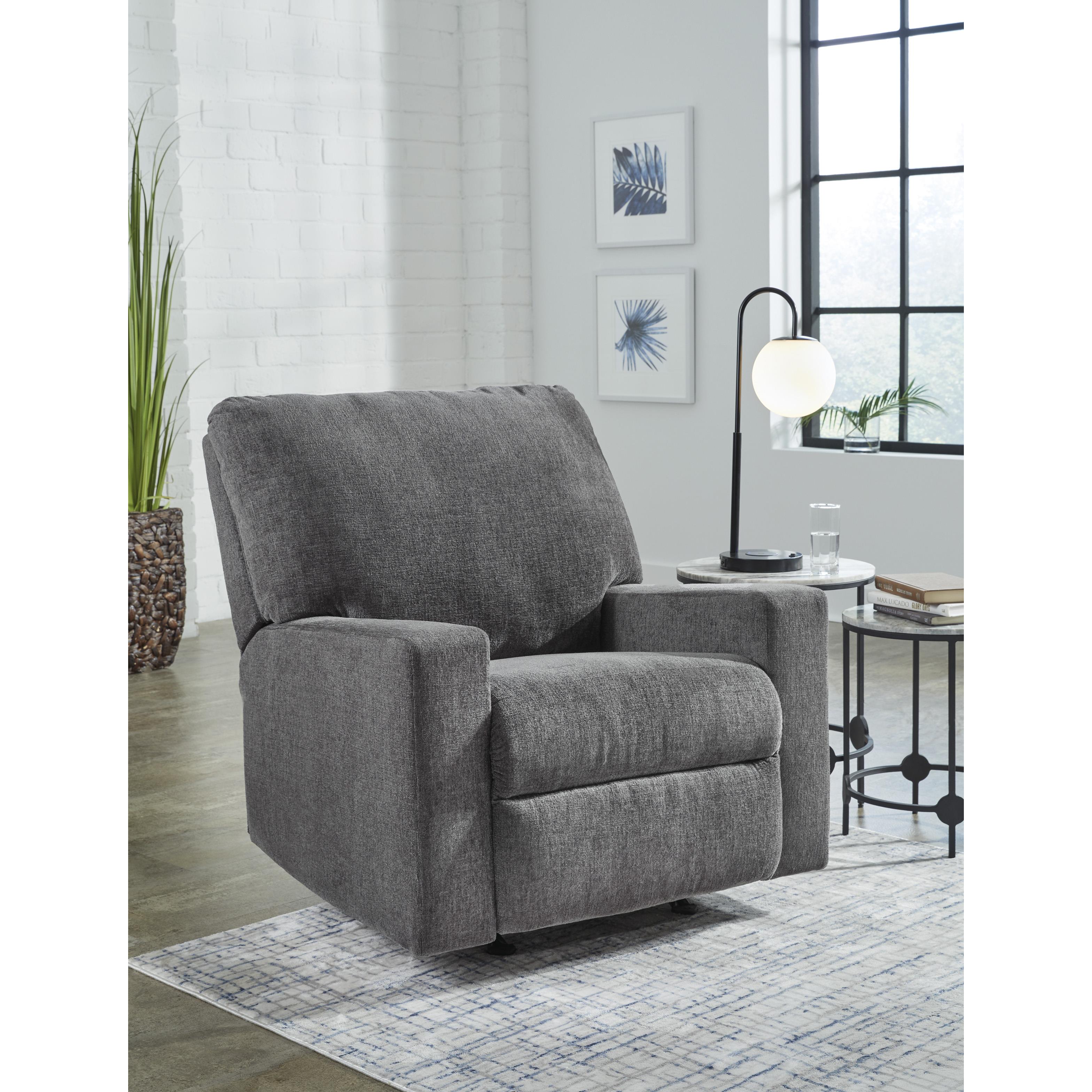 Manufacturer Color_Pewter --  Signature Design by Ashley Rannis Rocker Fabric Recliner IMAGE 6