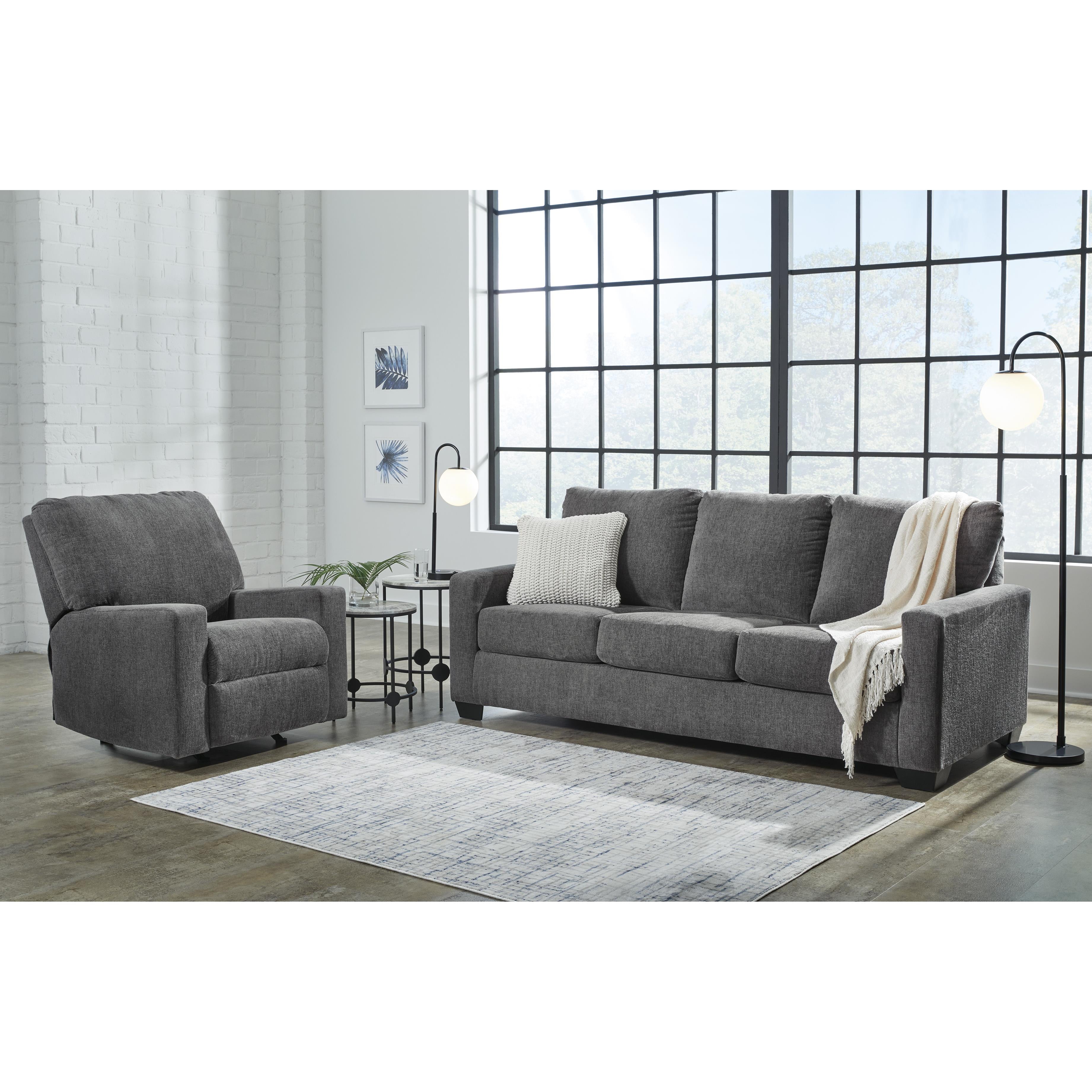  Manufacturer Color_Pewter --  Signature Design by Ashley Rannis Rocker Fabric Recliner IMAGE 9