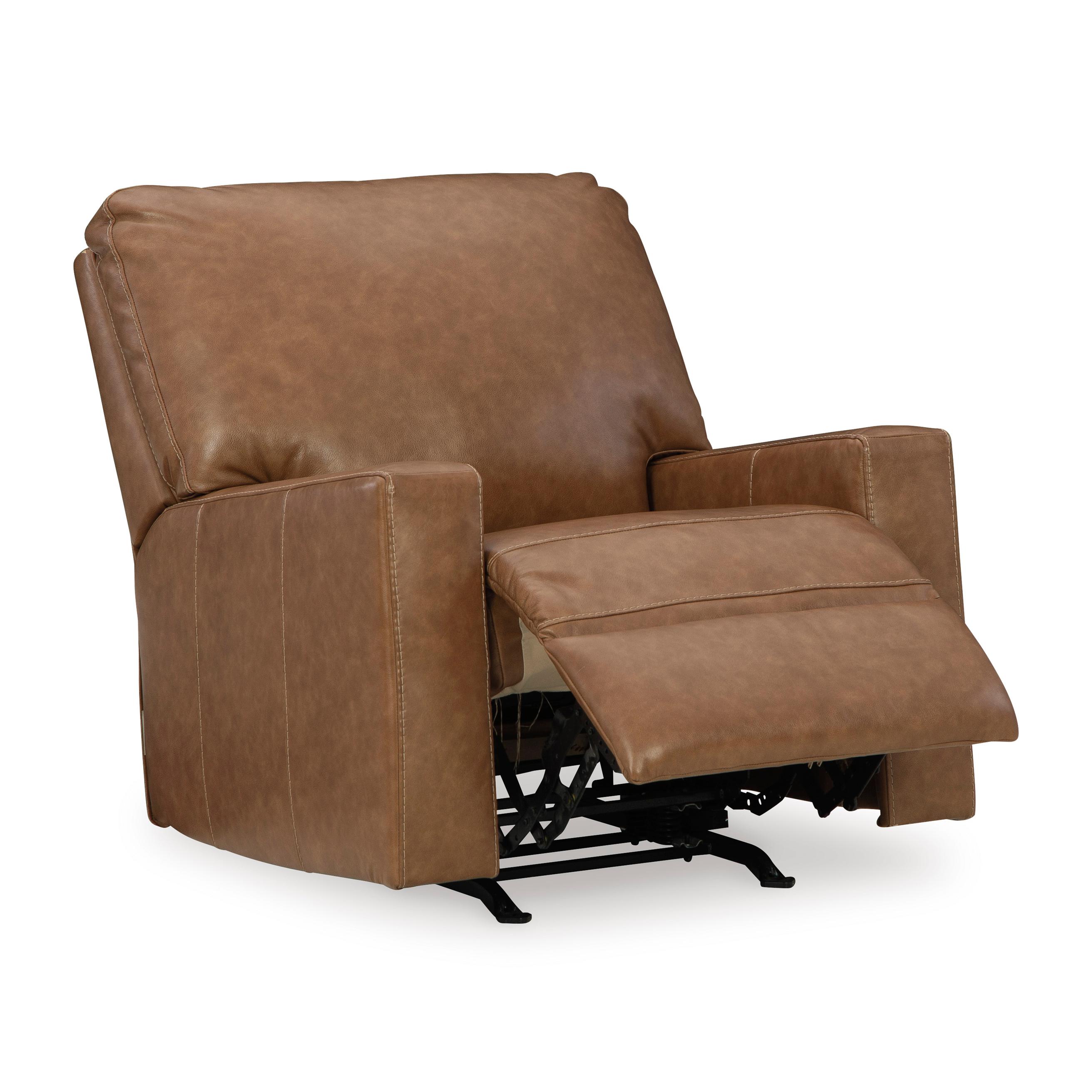 Manufacturer Color_Caramel --  Signature Design by Ashley Bolsena Rocker Leather Match Recliner IMAGE 2
