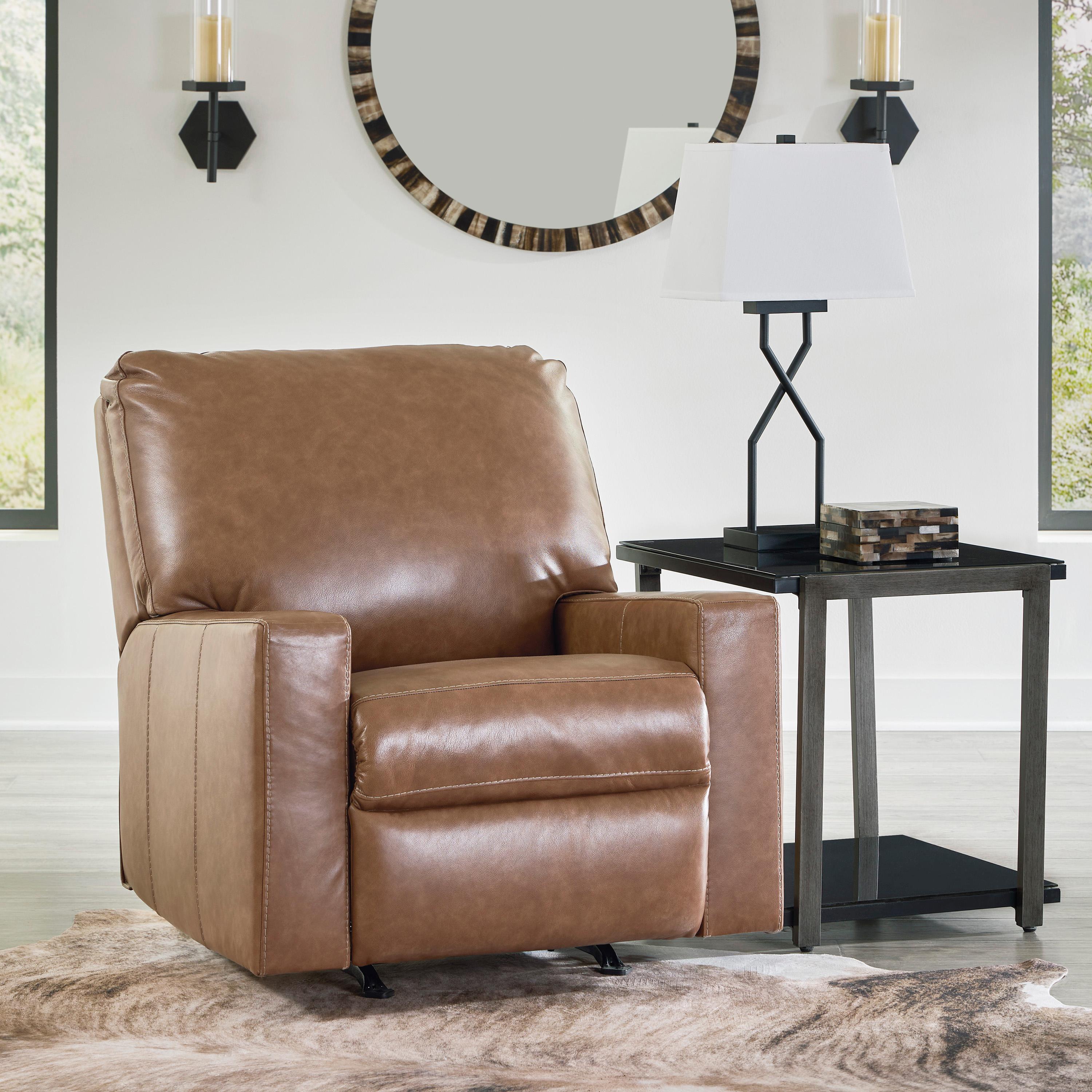  Manufacturer Color_Caramel --  Signature Design by Ashley Bolsena Rocker Leather Match Recliner IMAGE 6