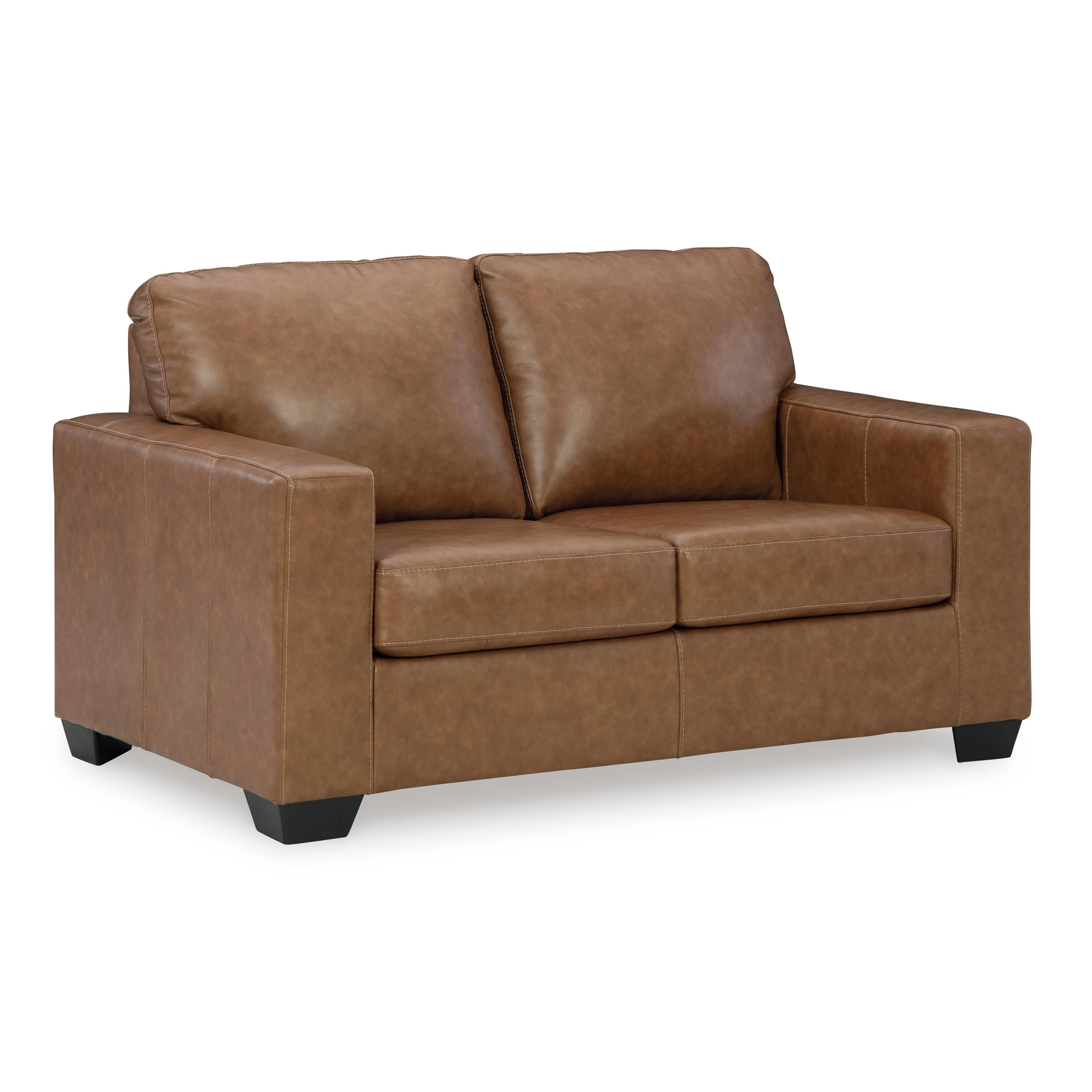  Manufacturer Color_Caramel --  Signature Design by Ashley Bolsena Stationary Leather Match Loveseat IMAGE 1