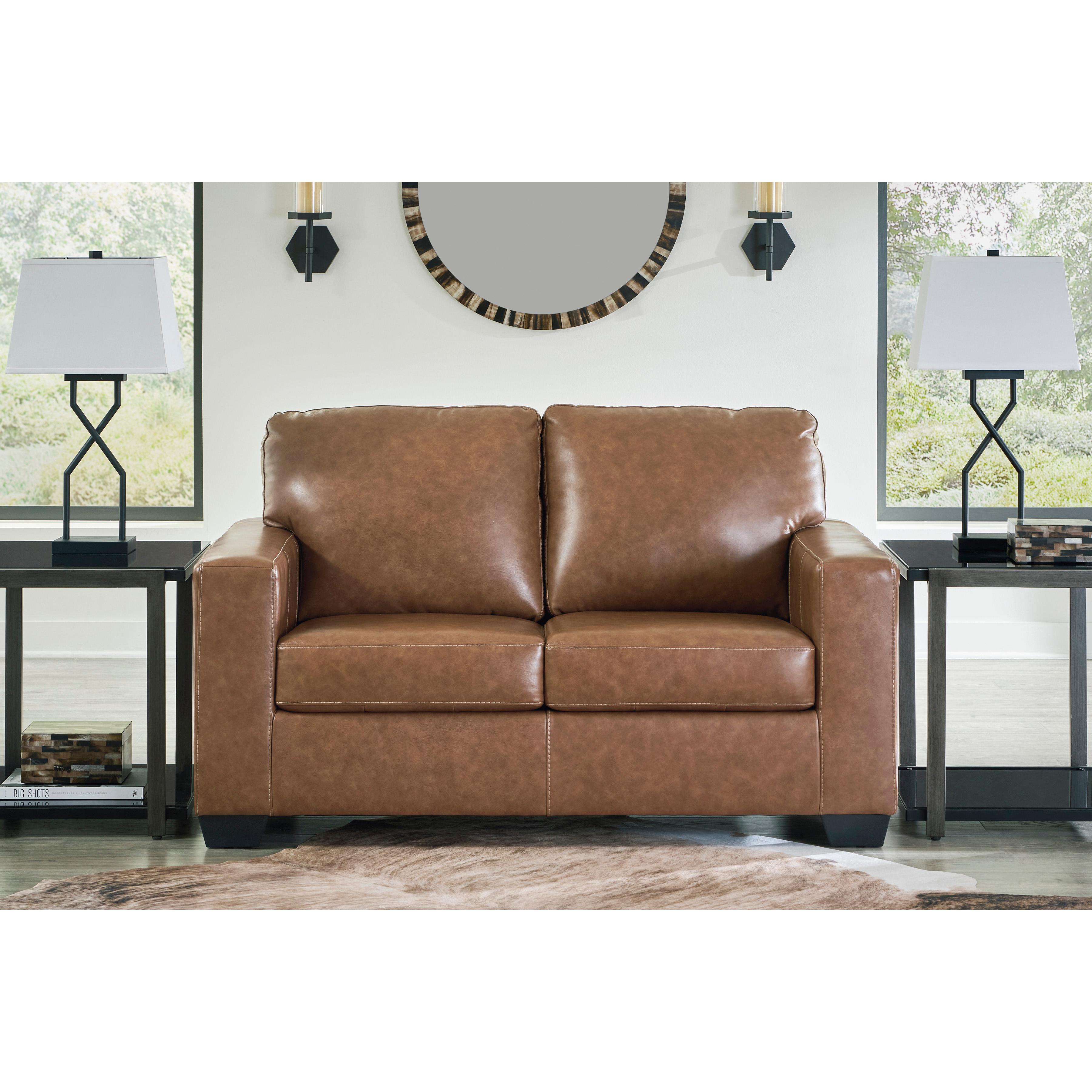 Manufacturer Color_Caramel --  Signature Design by Ashley Bolsena Stationary Leather Match Loveseat IMAGE 5