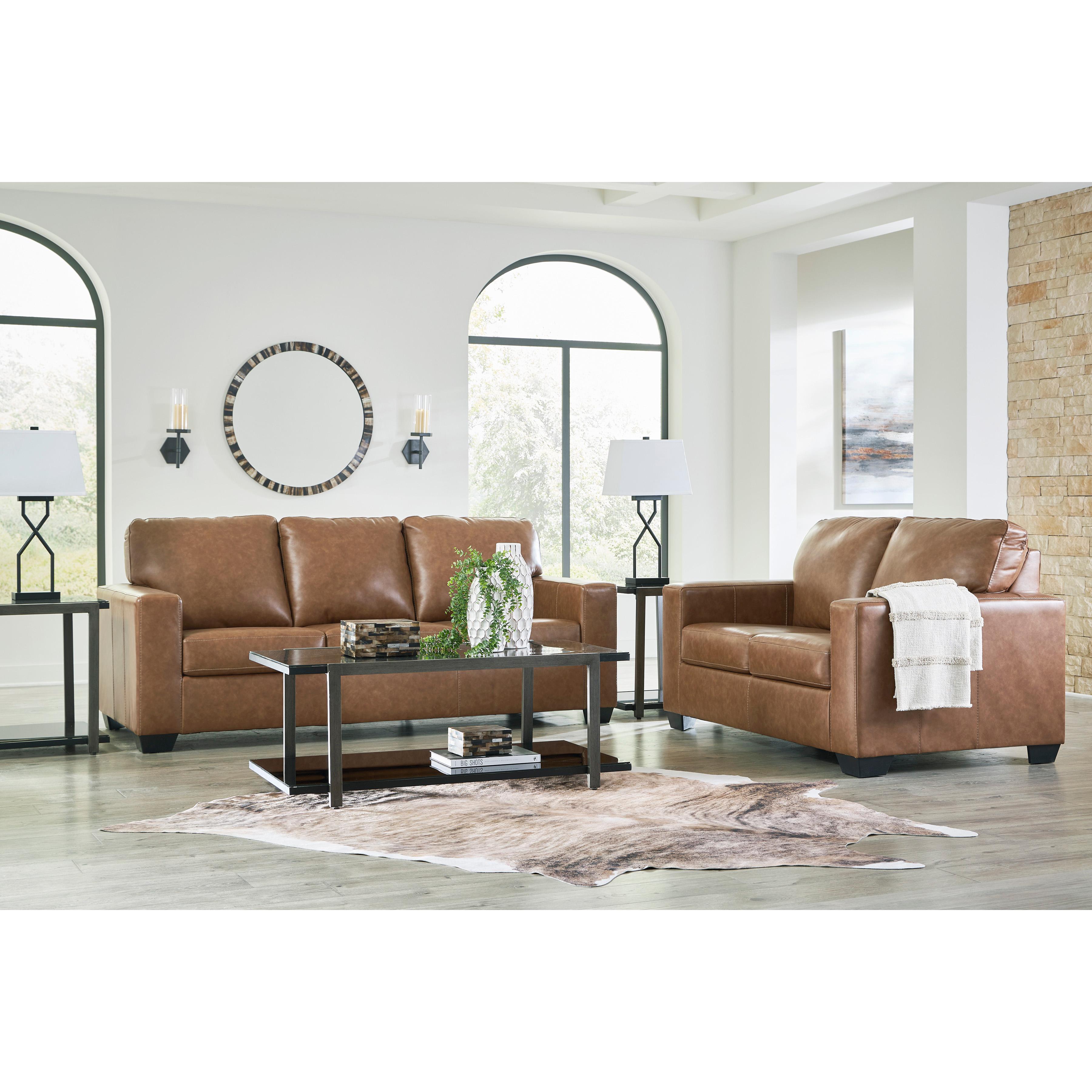  Manufacturer Color_Caramel --  Signature Design by Ashley Bolsena Stationary Leather Match Sofa IMAGE 12