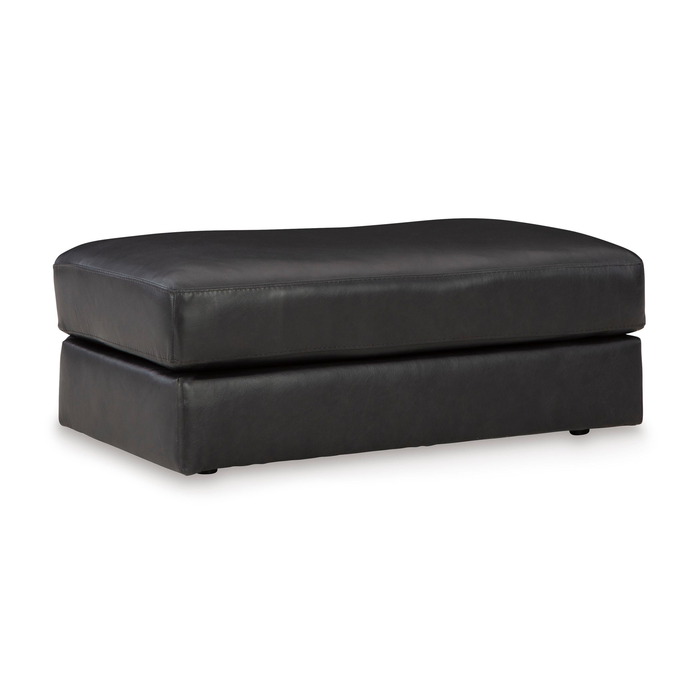  Manufacturer Color_Onyx --  Signature Design by Ashley Amiata Leather Match Ottoman IMAGE 1