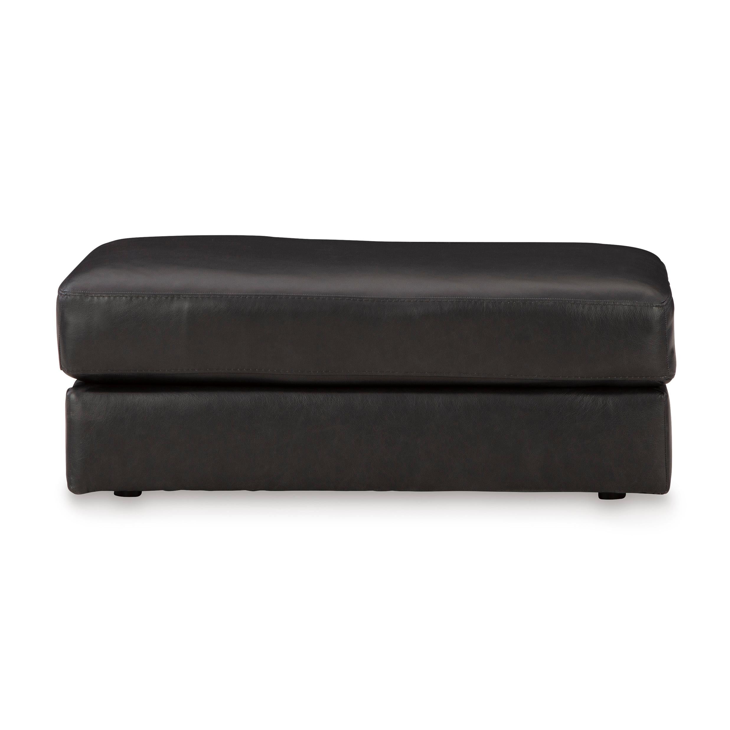  Manufacturer Color_Onyx --  Signature Design by Ashley Amiata Leather Match Ottoman IMAGE 2