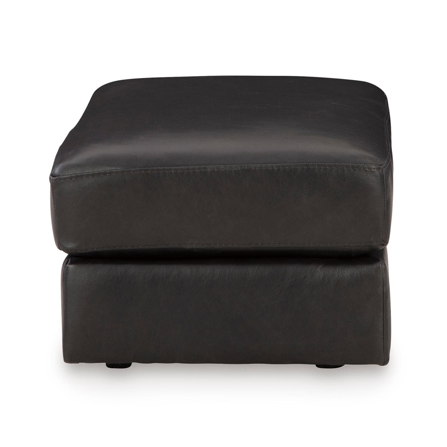  Manufacturer Color_Onyx --  Signature Design by Ashley Amiata Leather Match Ottoman IMAGE 3