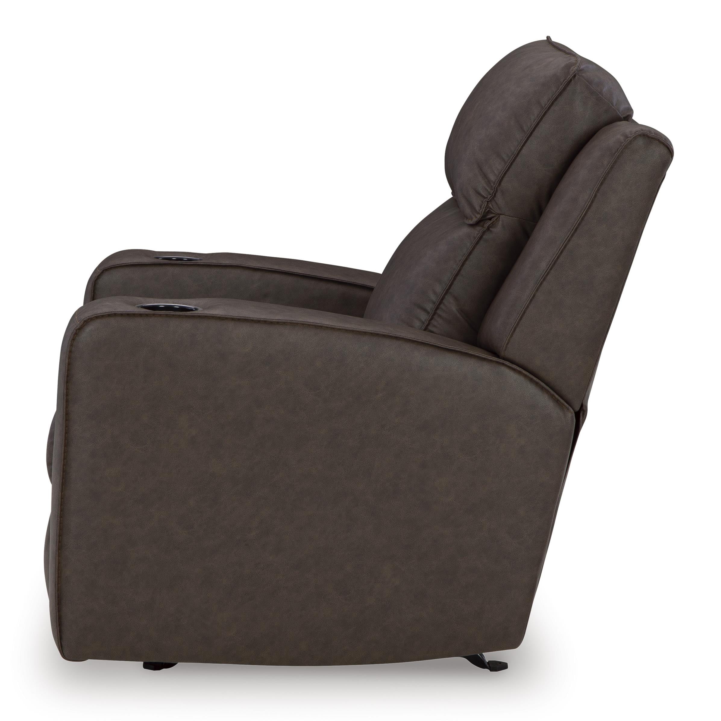  Manufacturer Color_Umber --  Signature Design by Ashley Lavenhorne Rocker Leather Look Recliner IMAGE 5