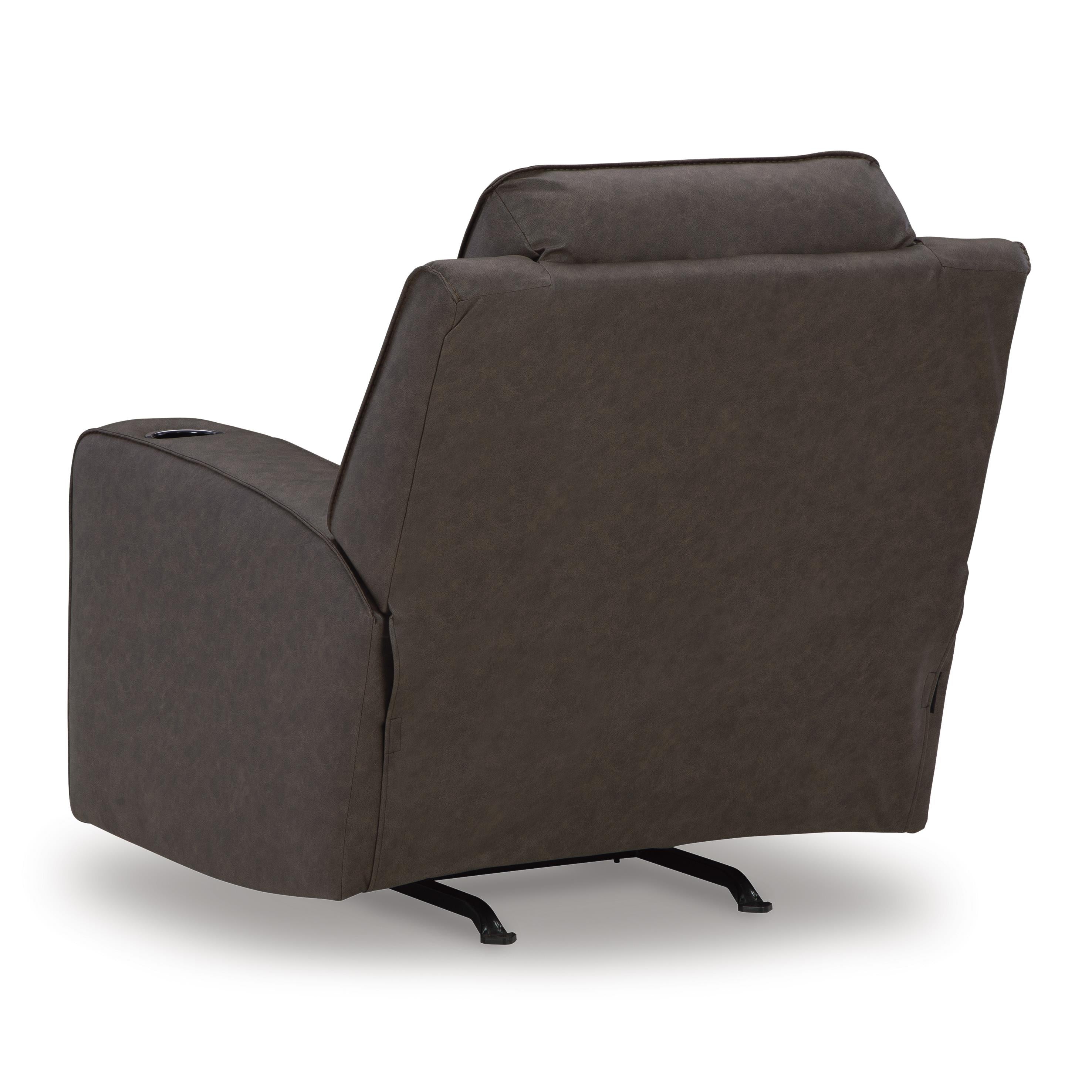  Manufacturer Color_Umber --  Signature Design by Ashley Lavenhorne Rocker Leather Look Recliner IMAGE 6