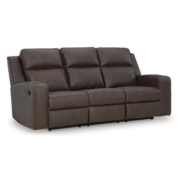 Signature Design by Ashley Lavenhorne Reclining Leather Look Sofa