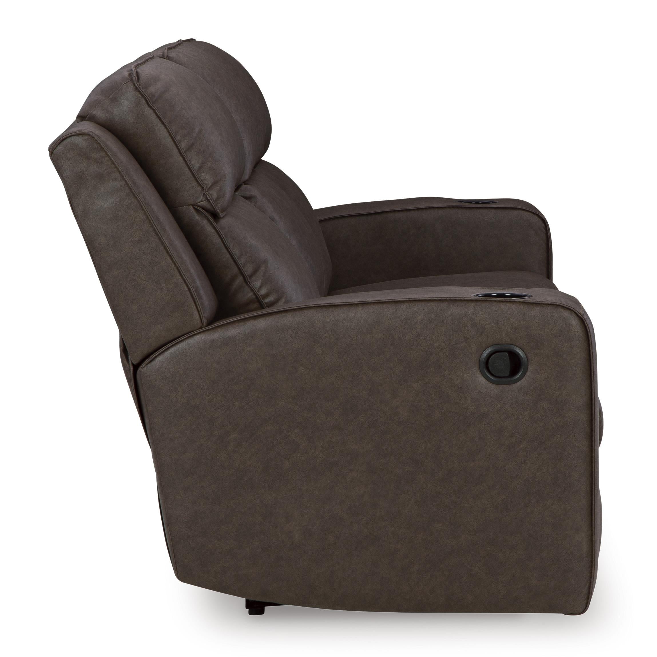  Manufacturer Color_Umber --  Signature Design by Ashley Lavenhorne Reclining Leather Look Sofa IMAGE 4