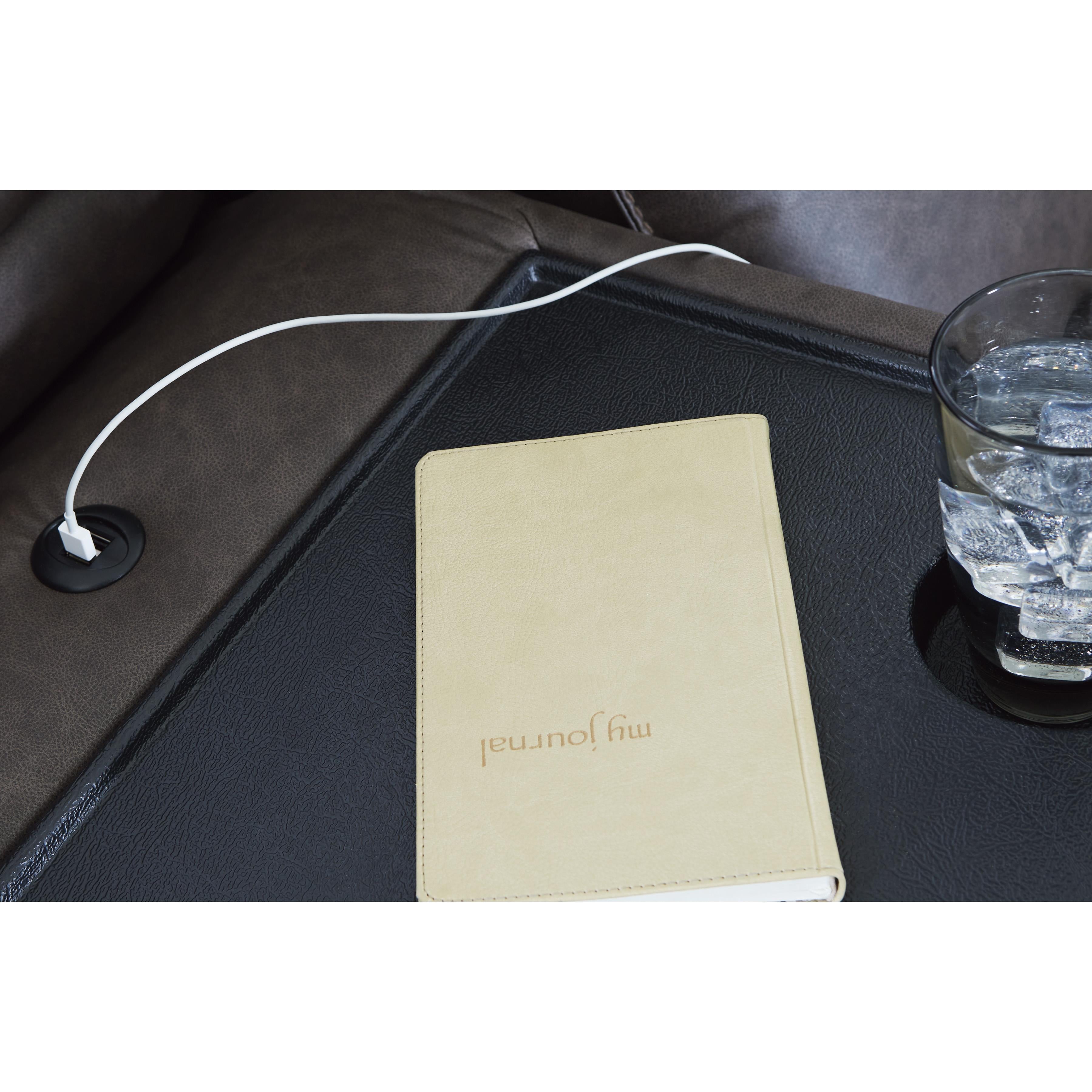  Manufacturer Color_Umber --  Signature Design by Ashley Lavenhorne Reclining Leather Look Sofa IMAGE 9