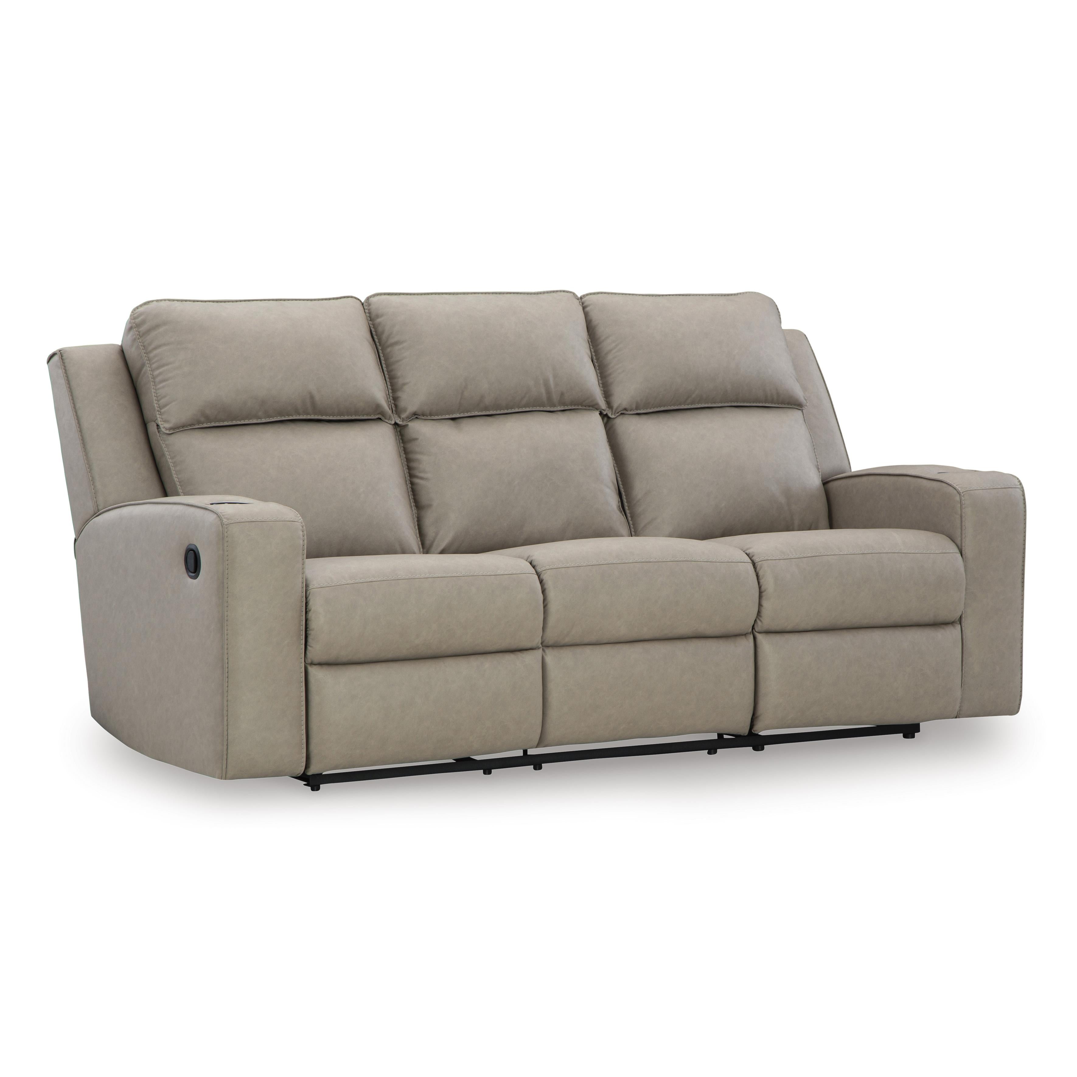  Manufacturer Color_Pebble --  Lavenhorne 6330789 Reclining Sofa with Drop Down Table IMAGE 1