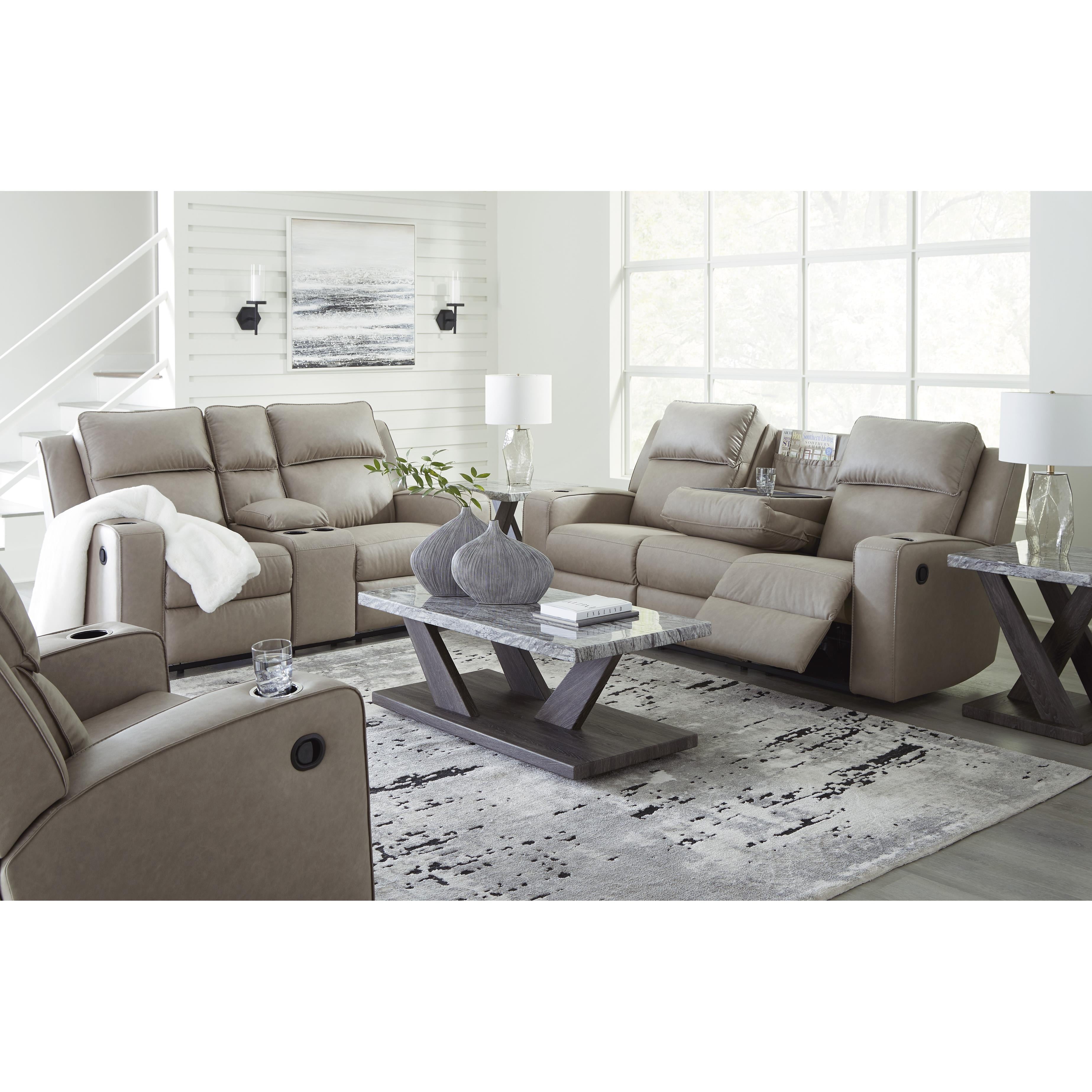  Manufacturer Color_Pebble --  Lavenhorne 6330789 Reclining Sofa with Drop Down Table IMAGE 15
