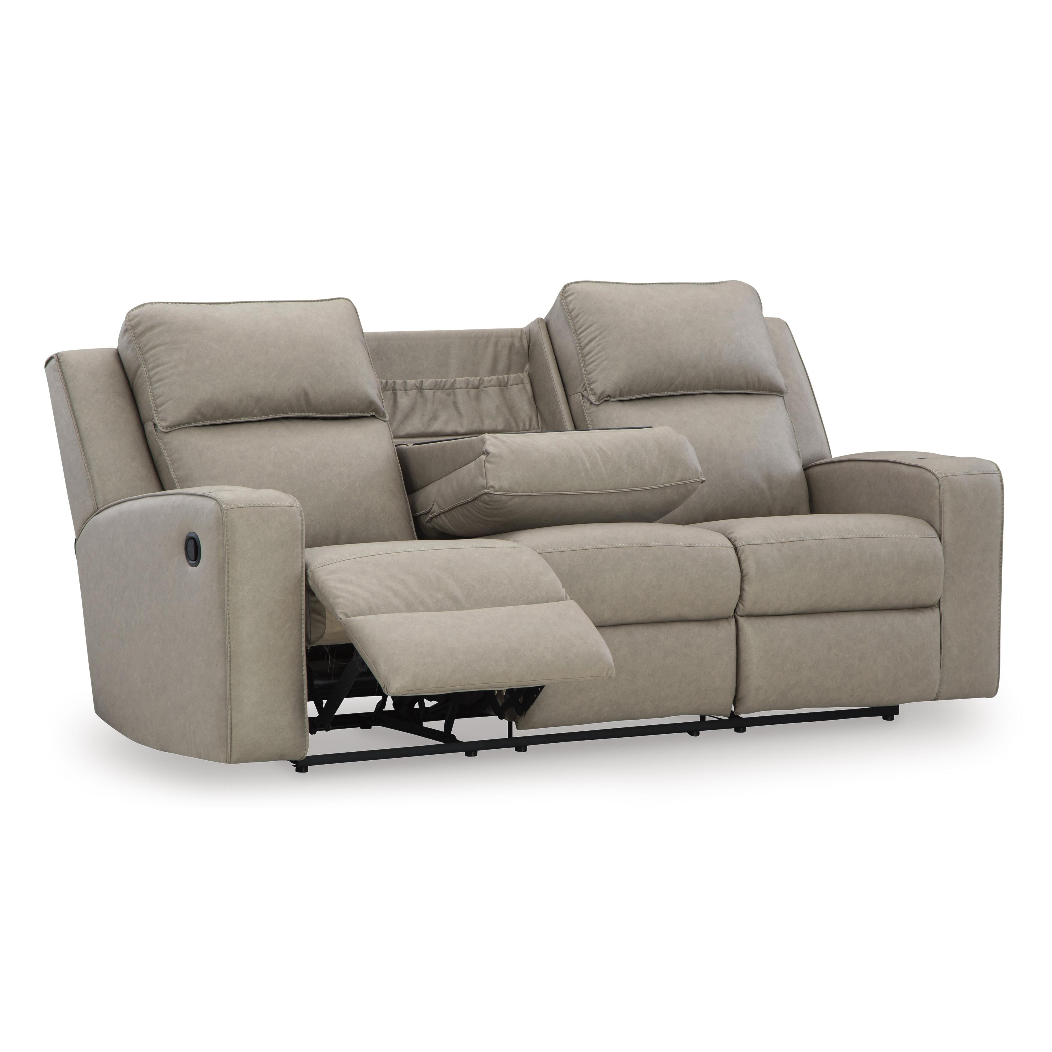  Manufacturer Color_Pebble --  Lavenhorne 6330789 Reclining Sofa with Drop Down Table IMAGE 2