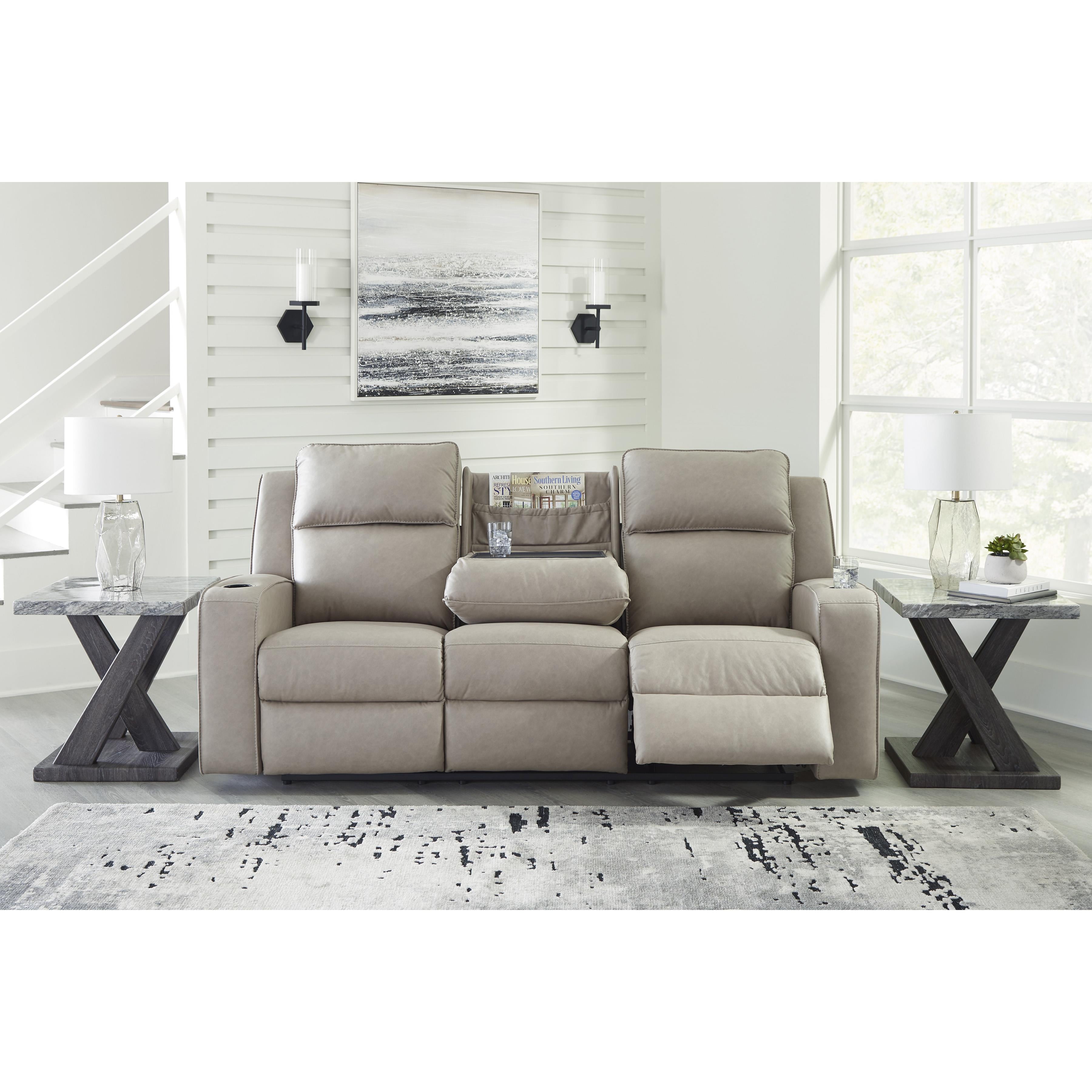  Manufacturer Color_Pebble --  Lavenhorne 6330789 Reclining Sofa with Drop Down Table IMAGE 6