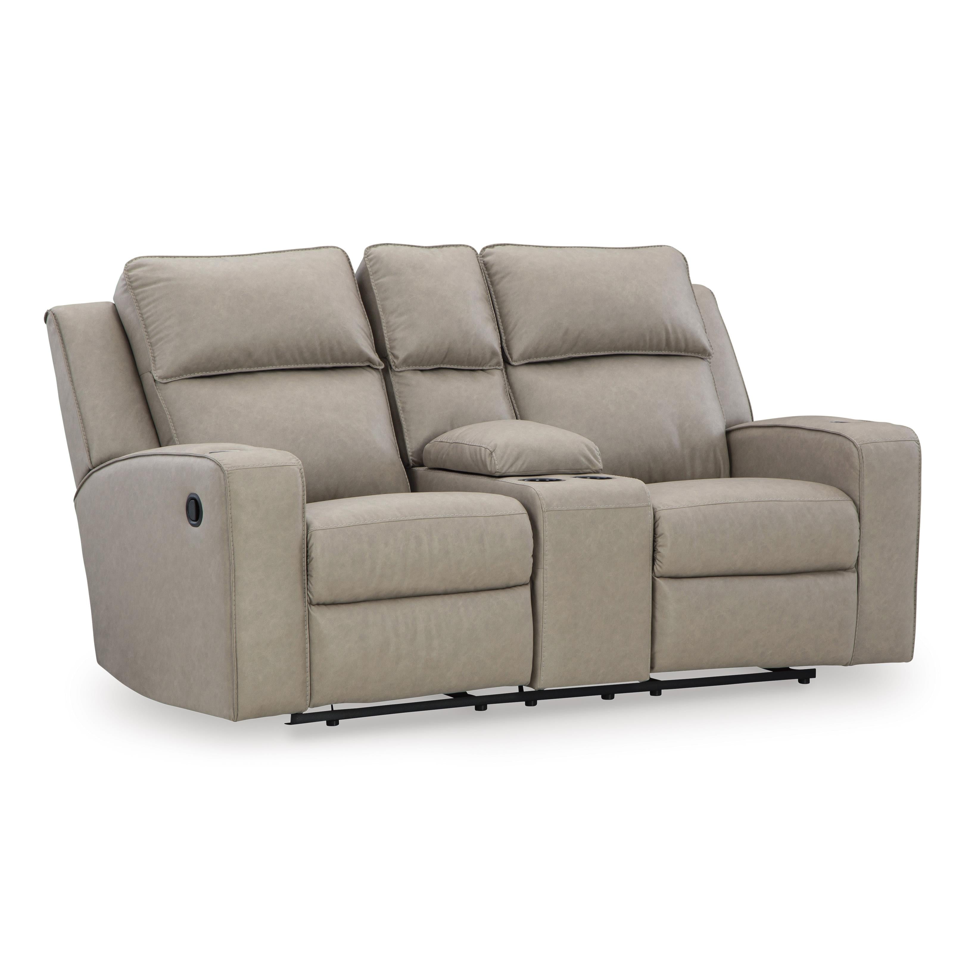  Manufacturer Color_Pebble --  Lavenhorne 6330794 Double Reclining Loveseat with Console IMAGE 1