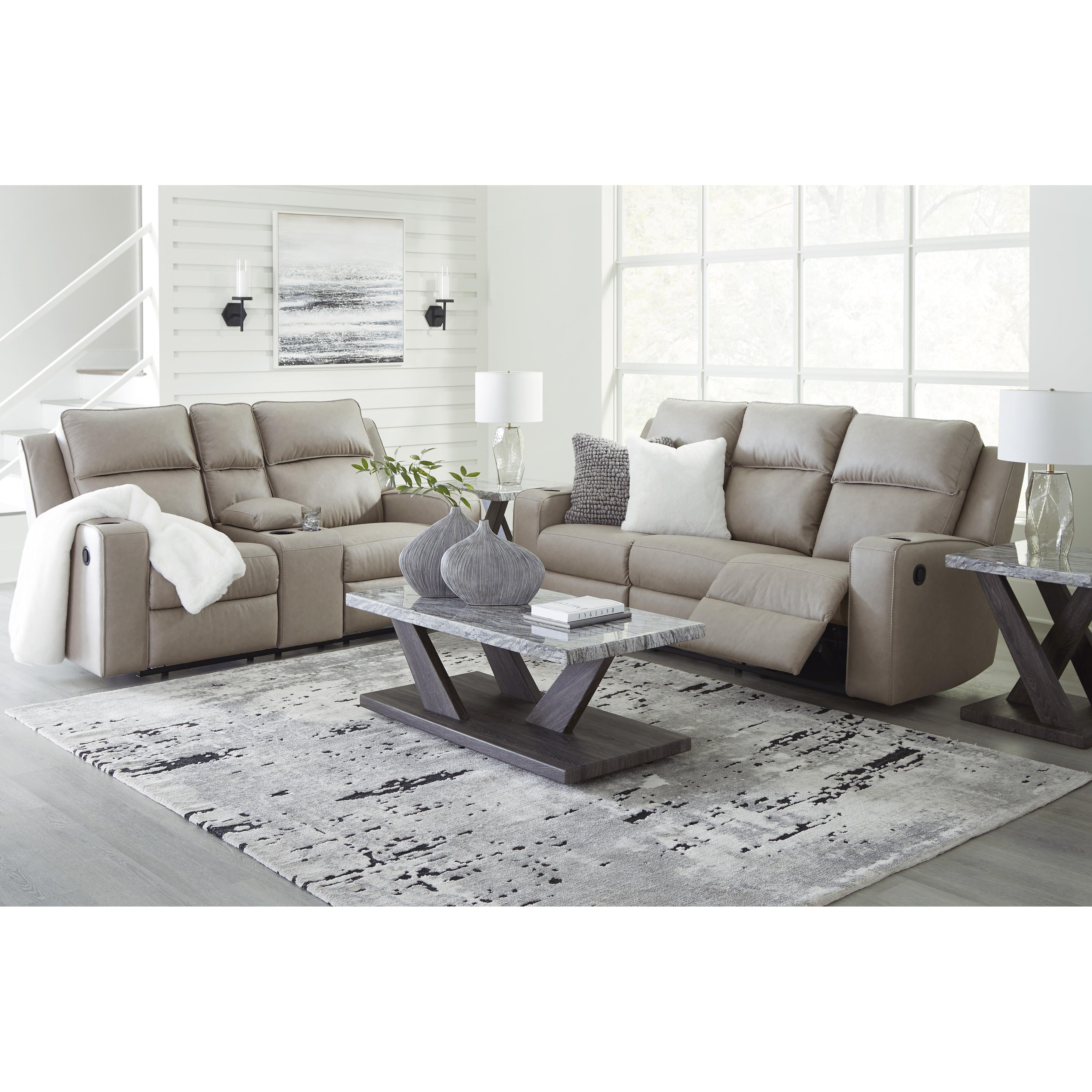  Manufacturer Color_Pebble --  Lavenhorne 6330794 Double Reclining Loveseat with Console IMAGE 11