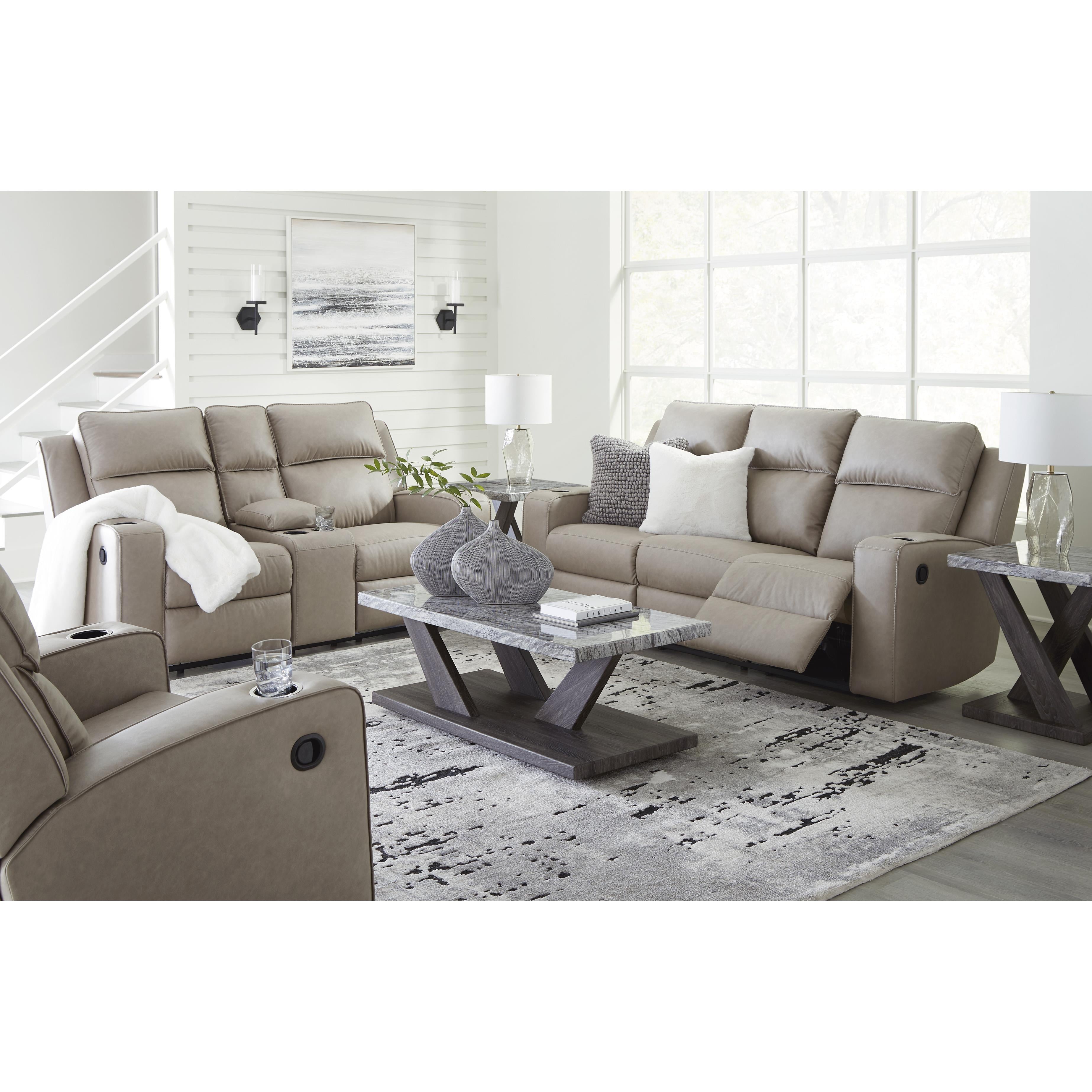  Manufacturer Color_Pebble --  Lavenhorne 6330794 Double Reclining Loveseat with Console IMAGE 13