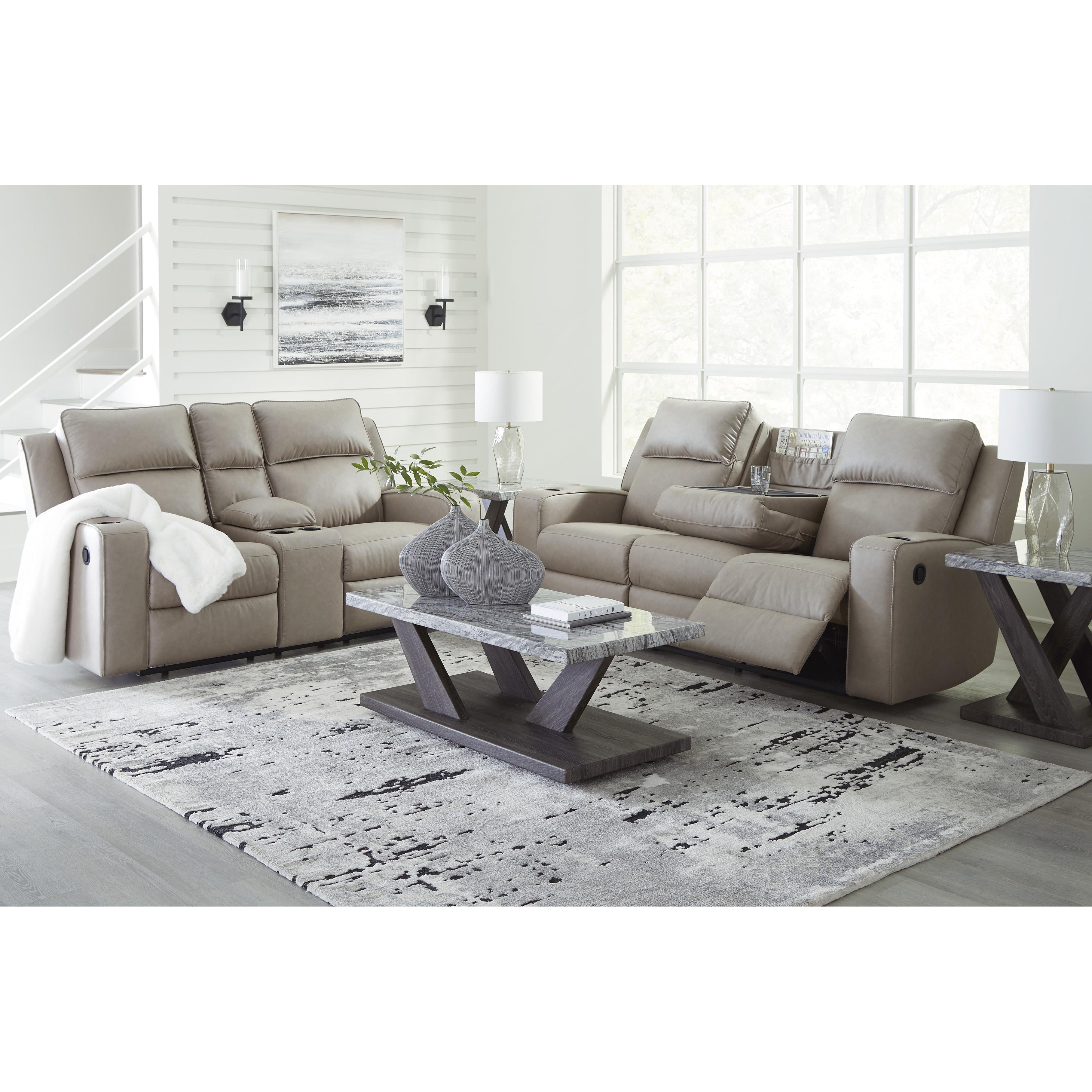  Manufacturer Color_Pebble --  Lavenhorne 6330794 Double Reclining Loveseat with Console IMAGE 14