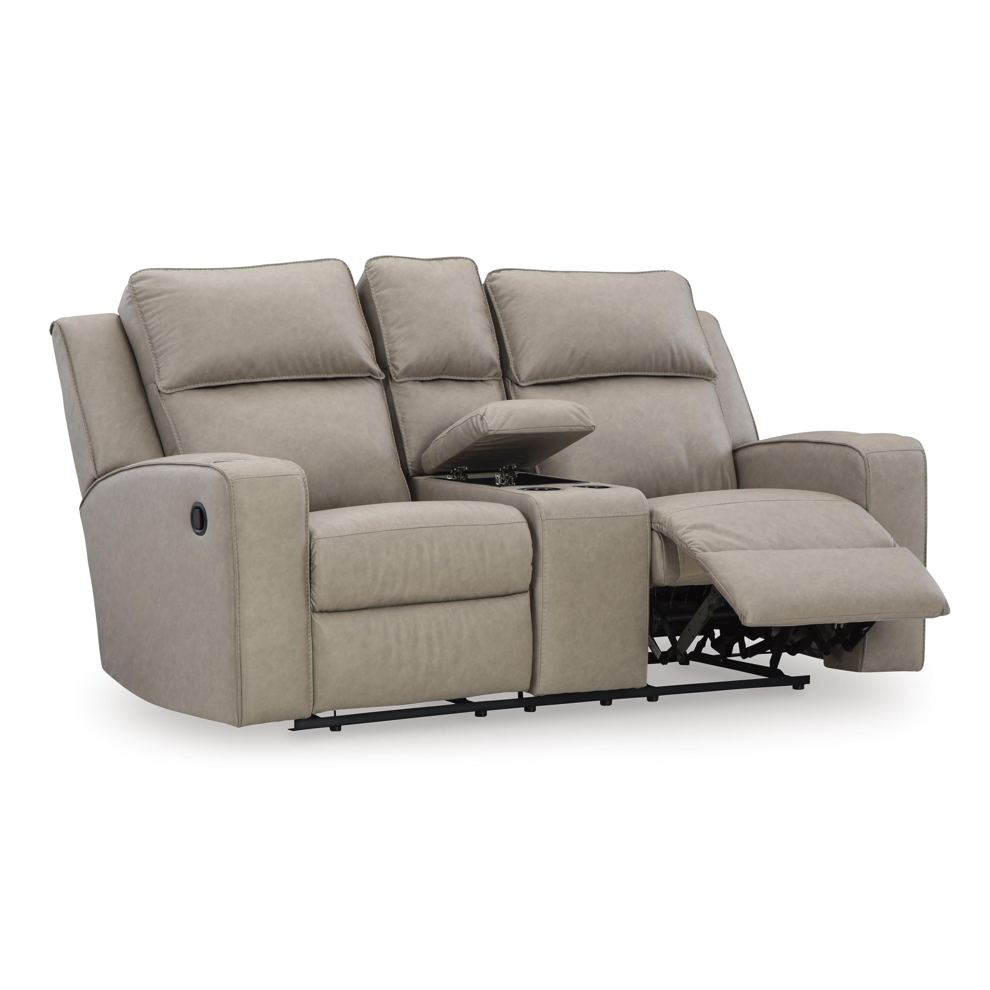  Manufacturer Color_Pebble --  Lavenhorne 6330794 Double Reclining Loveseat with Console IMAGE 2