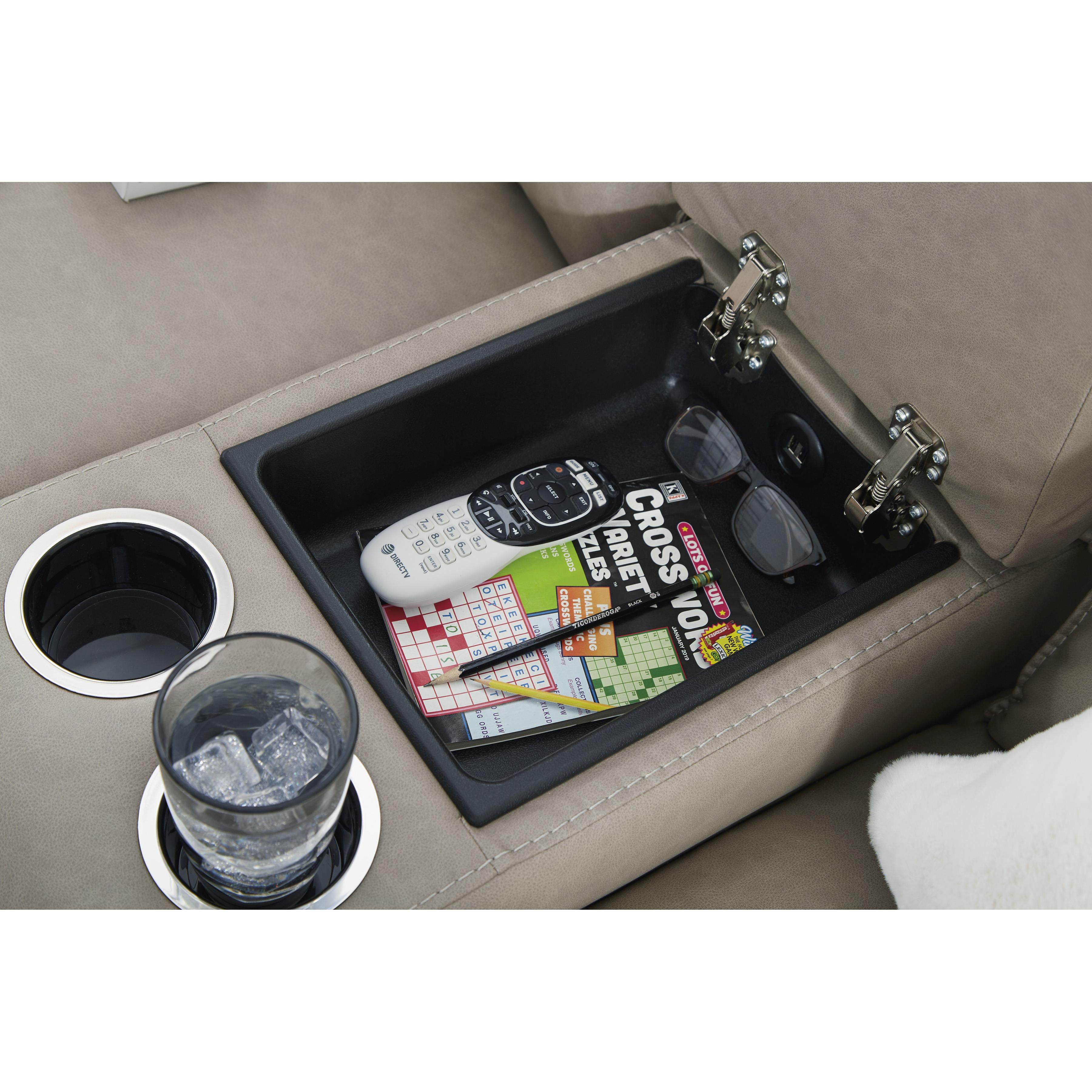  Manufacturer Color_Pebble --  Lavenhorne 6330794 Double Reclining Loveseat with Console IMAGE 7