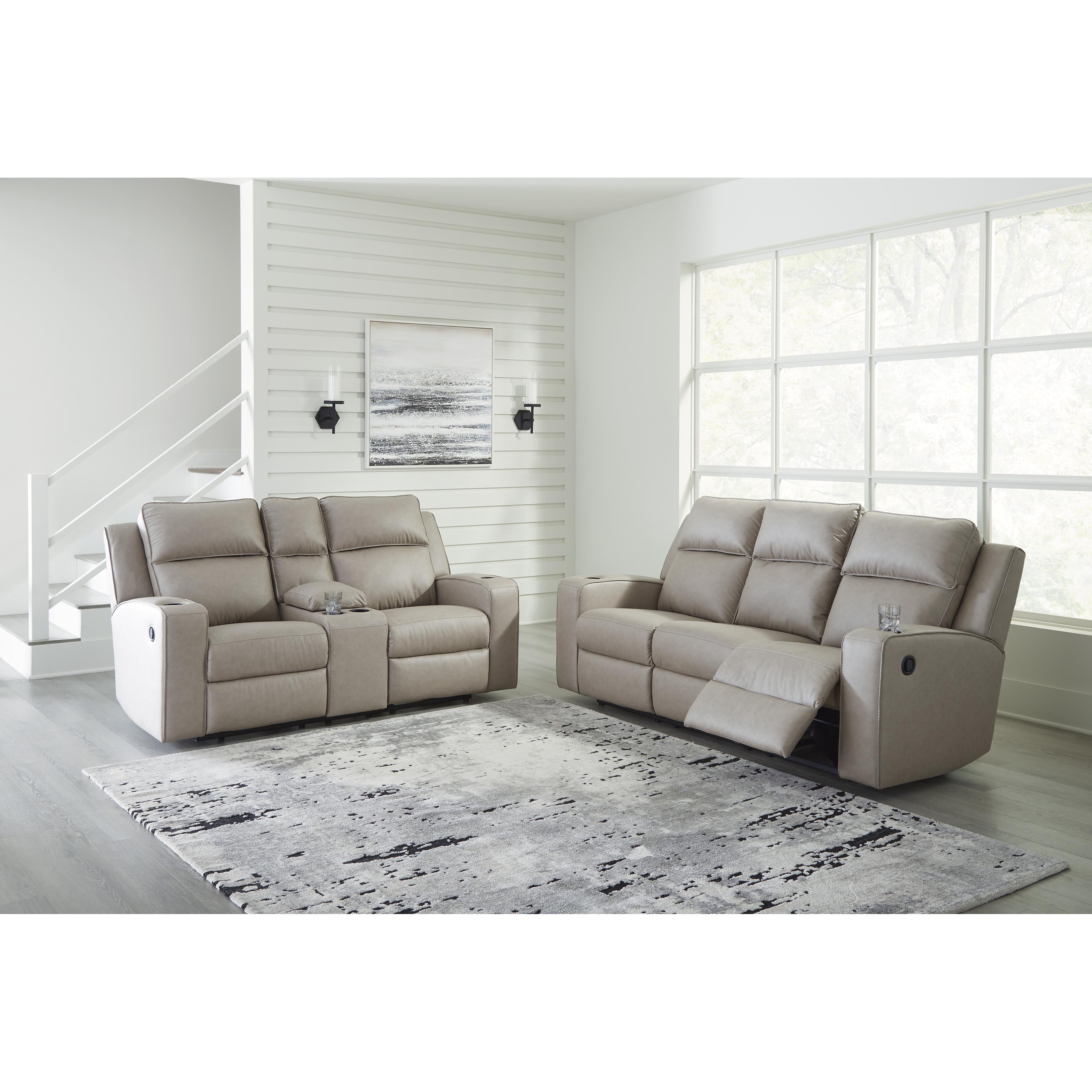  Manufacturer Color_Pebble --  Lavenhorne 6330794 Double Reclining Loveseat with Console IMAGE 9