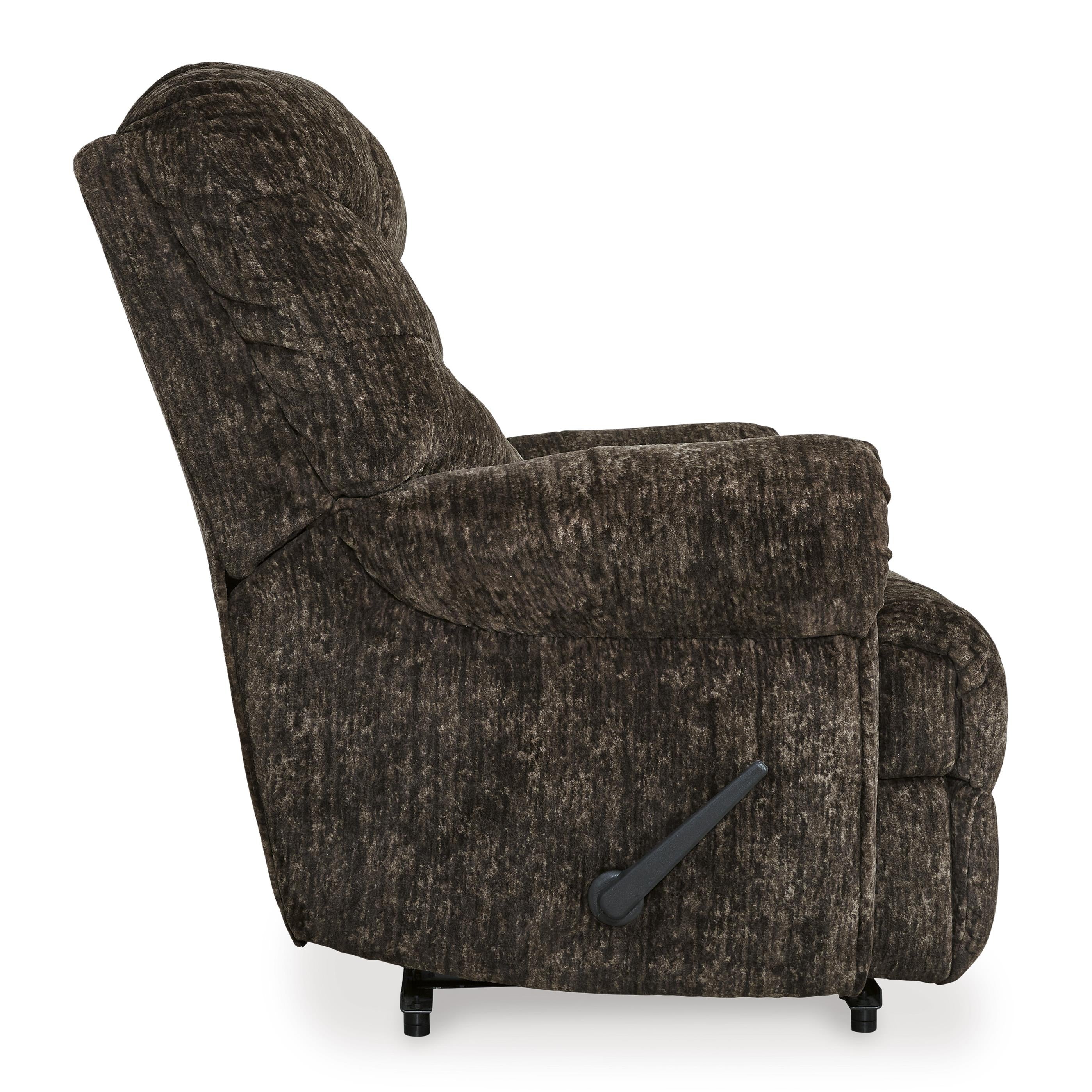  Manufacturer Color_Chocolate --  Signature Design by Ashley Movie Man Fabric Recliner with Wall Recline IMAGE 4