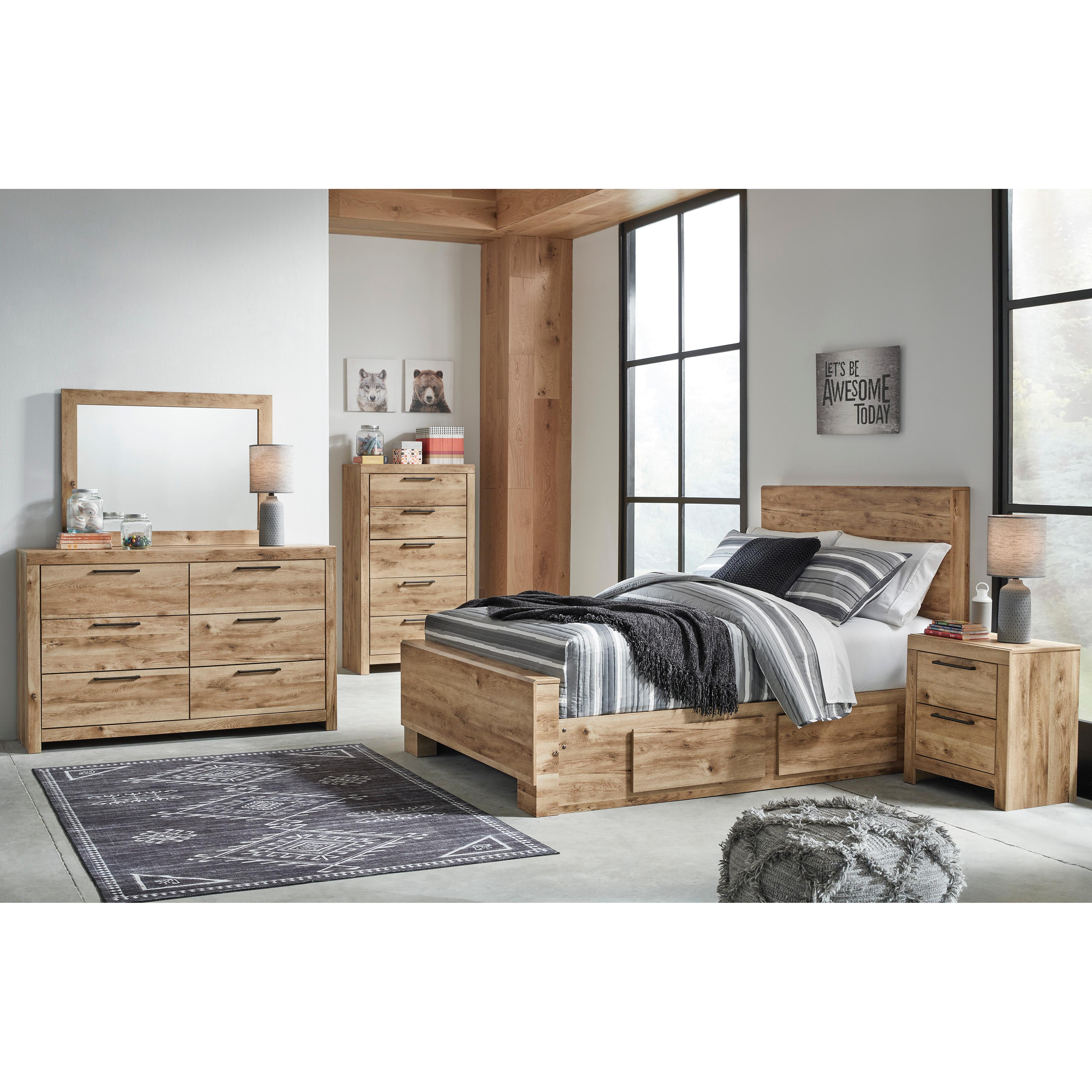  Size_Full --  Hyanna B1050B25 Full Panel Bed with 1 Side Storage IMAGE 6