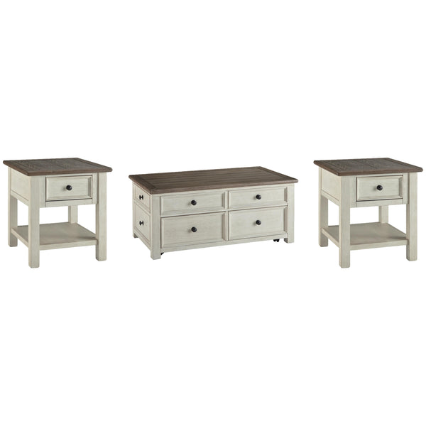 Signature Design by Ashley Bolanburg T637T3 Coffee Table and 2 End Tables