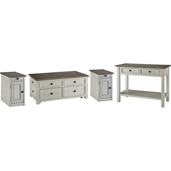 Signature Design by Ashley Bolanburg T637T4 Coffee Table and 2 Chairside End Tables with Console