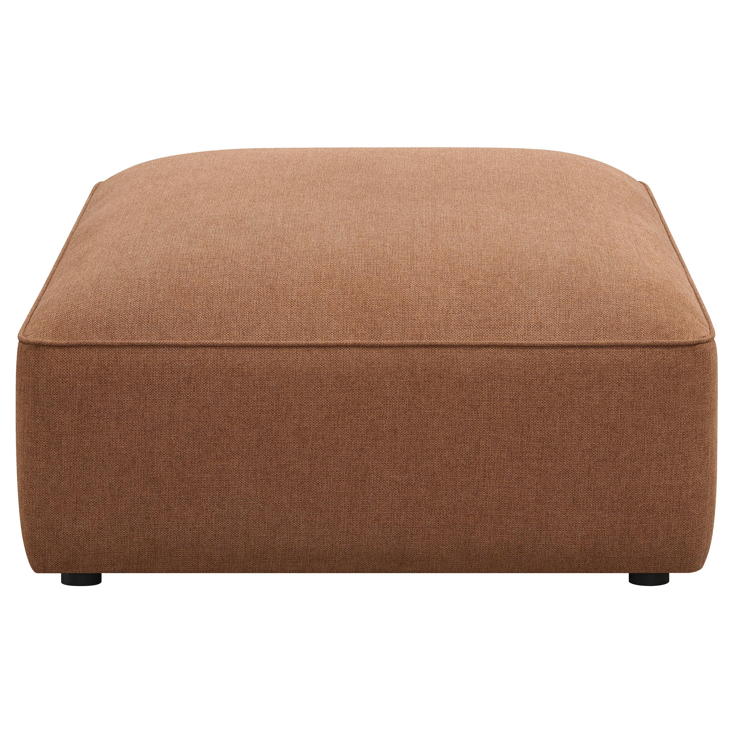  Coaster Furniture Jennifer 551593 Square Upholstered Ottoman - Terracotta IMAGE 2