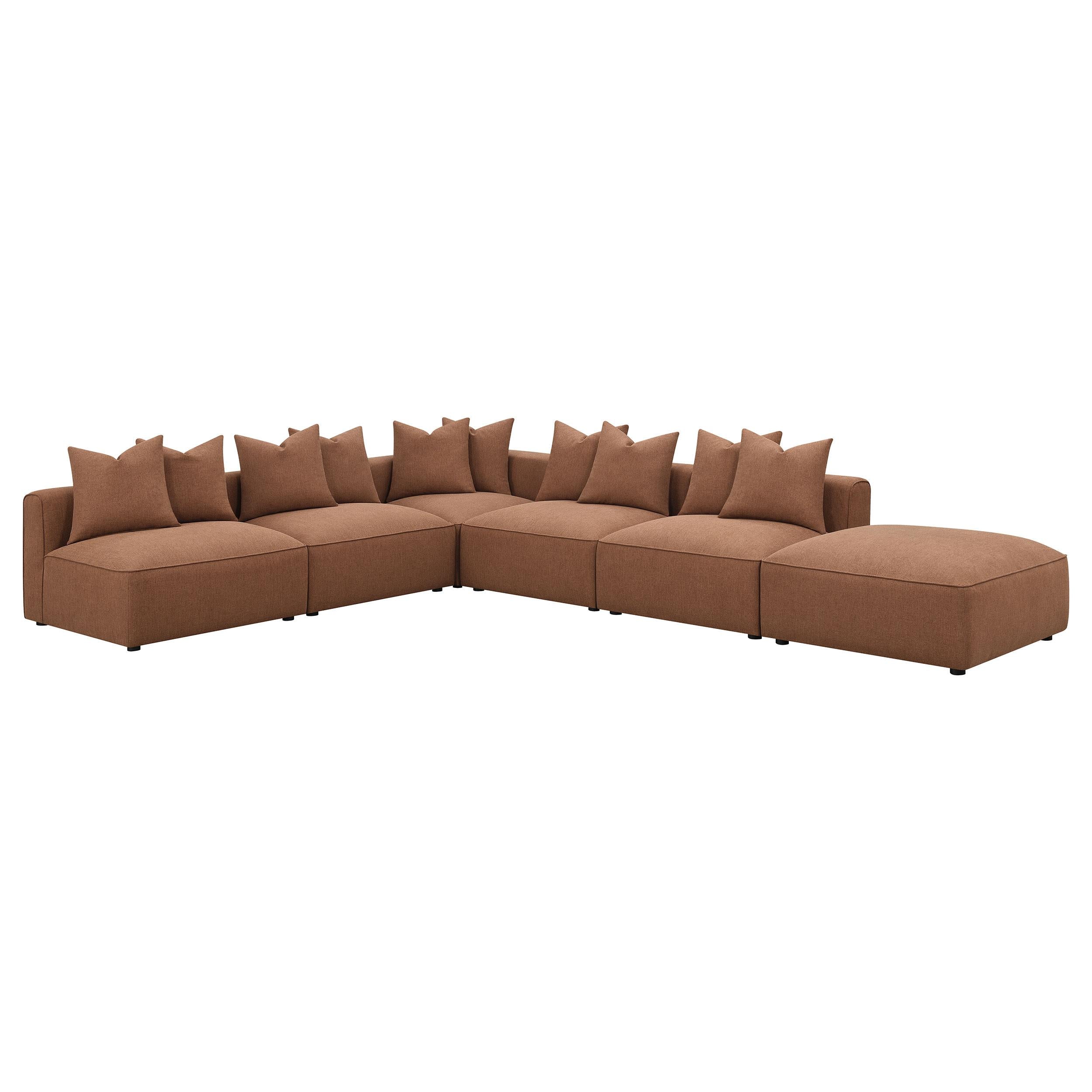  Coaster Furniture Jennifer 551593 Square Upholstered Ottoman - Terracotta IMAGE 6