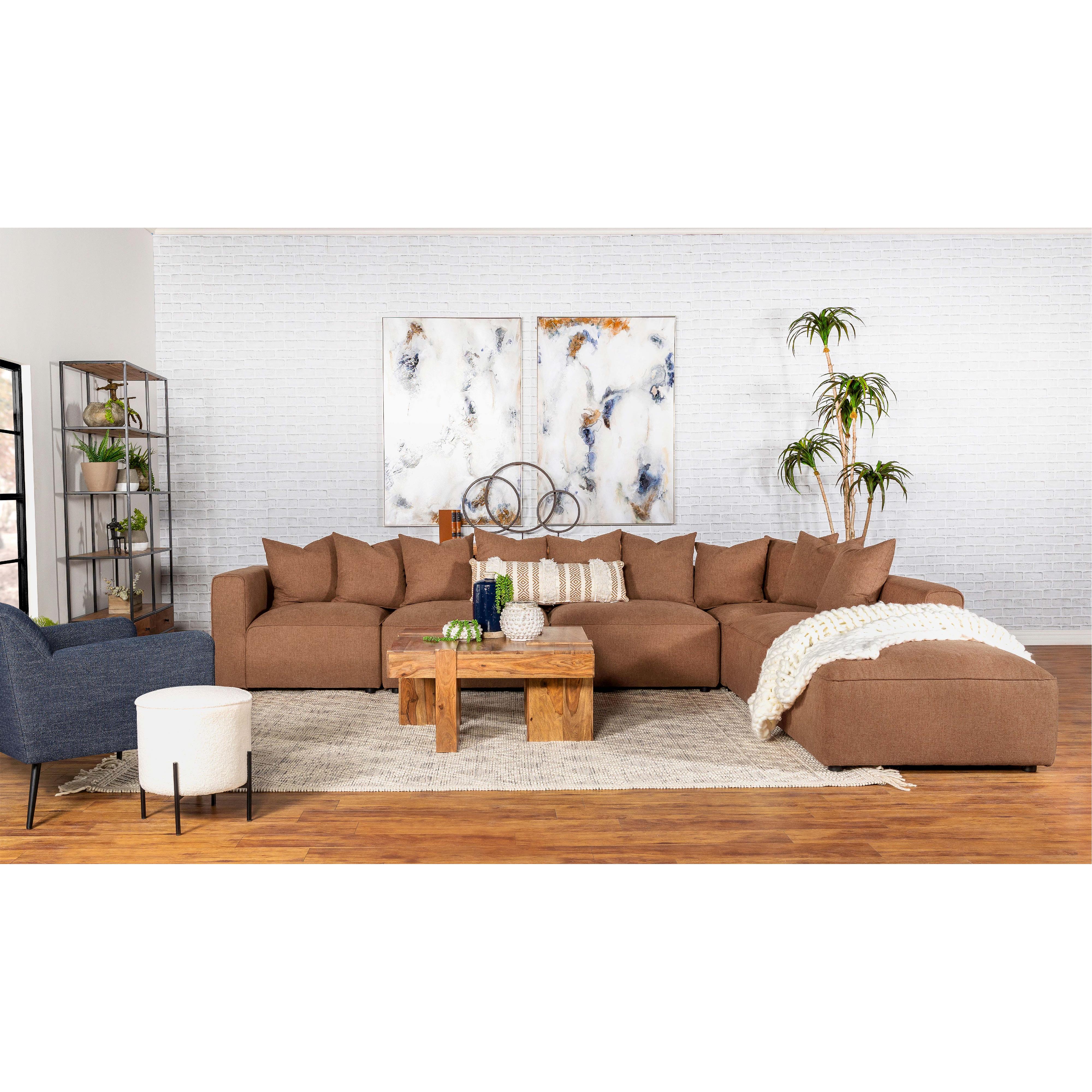  Coaster Furniture Jennifer 551591-SET 6 pc Tight Seat Modular Sectional - Terracotta IMAGE 15