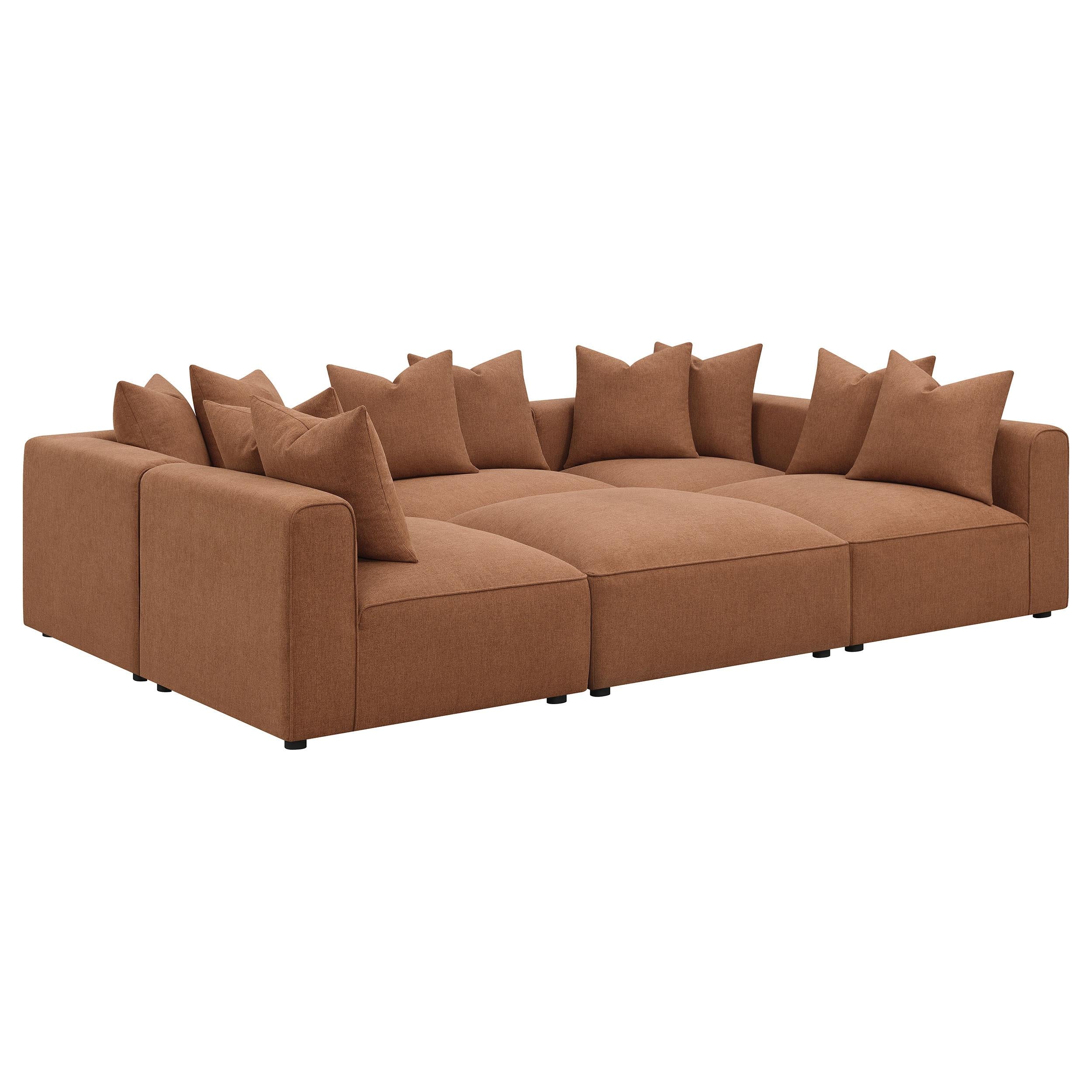  Coaster Furniture Jennifer 551591-SET 6 pc Tight Seat Modular Sectional - Terracotta IMAGE 6