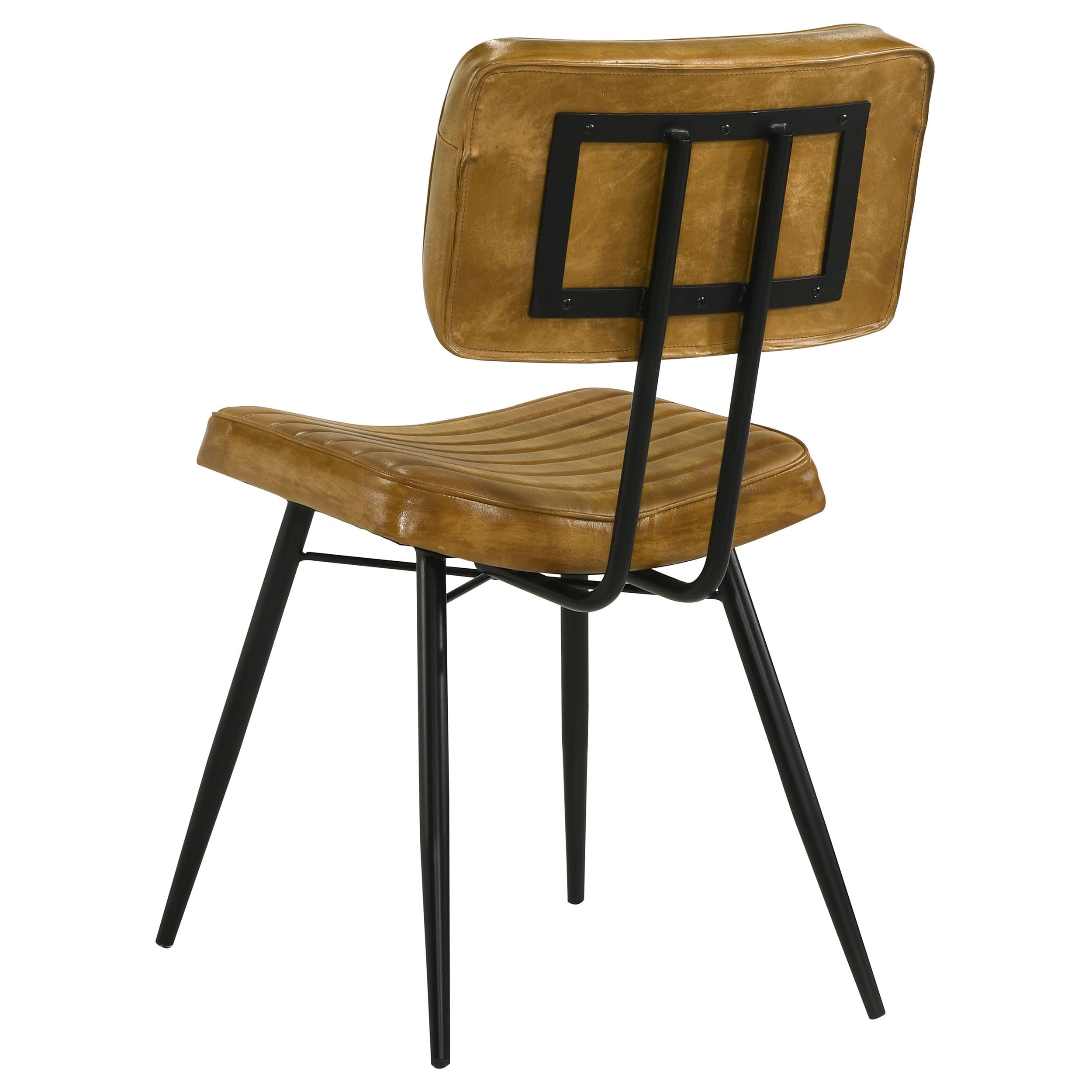  Coaster Furniture Misty 110642 Leather Upholstered Dining Side Chair - Camel IMAGE 5