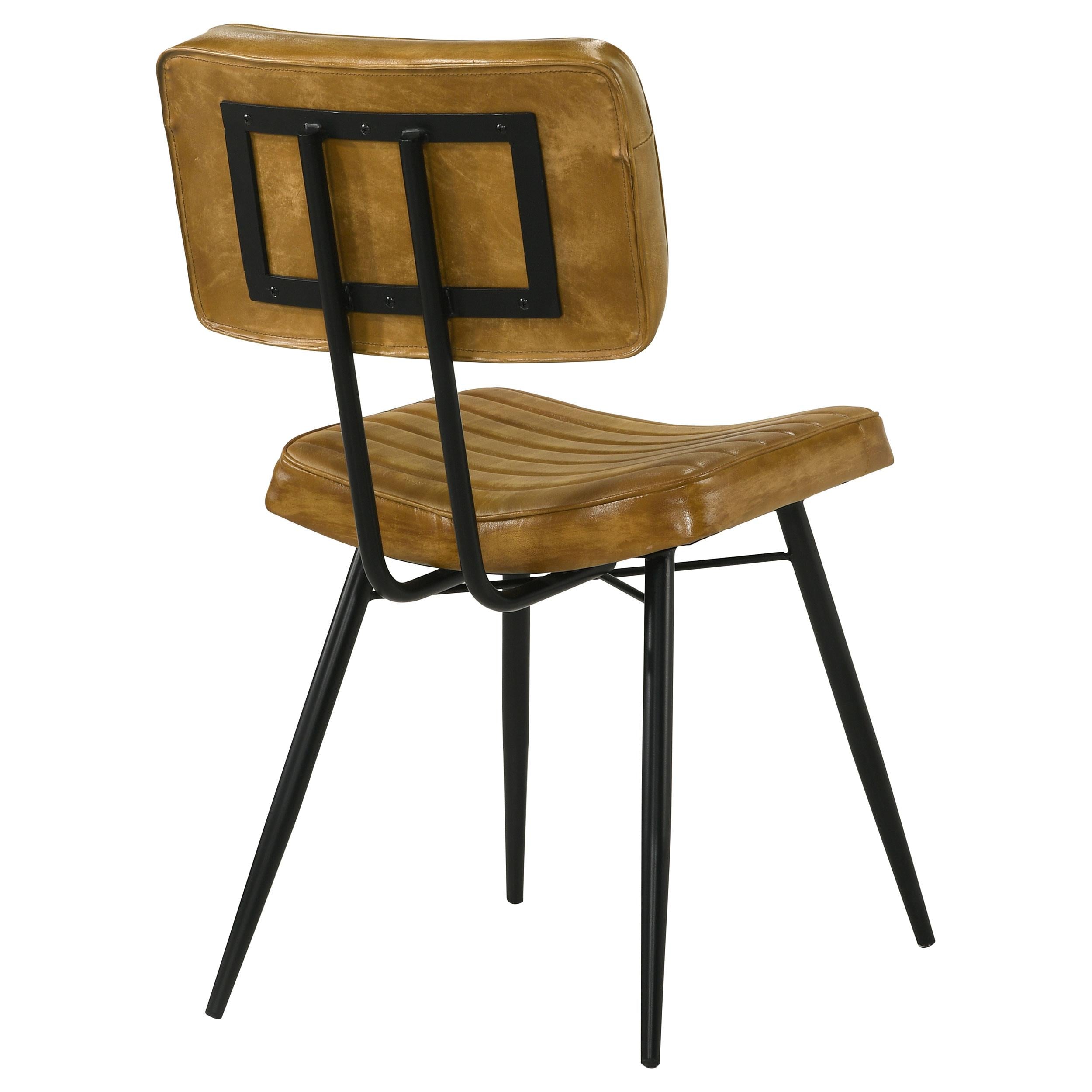  Coaster Furniture Misty 110642 Leather Upholstered Dining Side Chair - Camel IMAGE 6