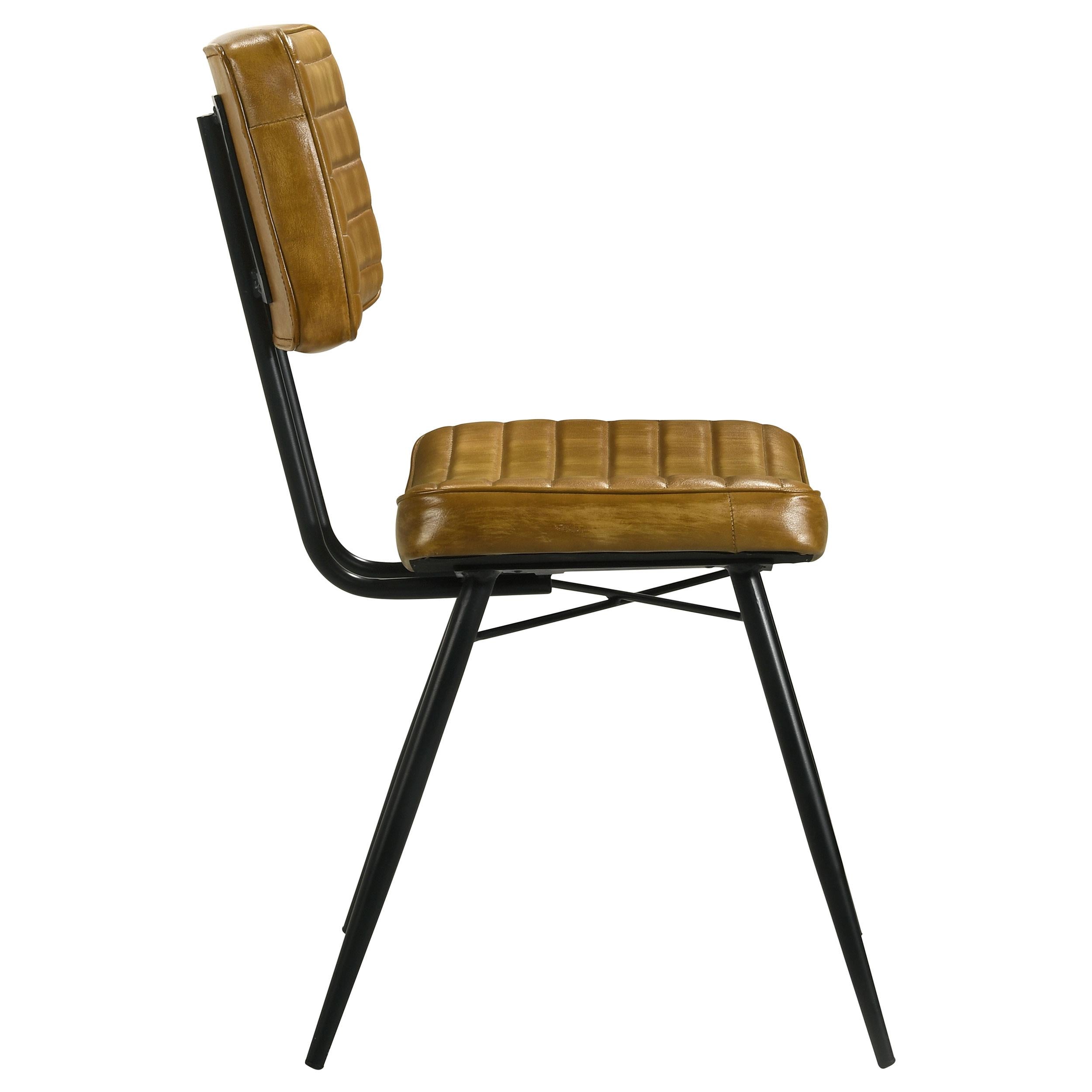  Coaster Furniture Misty 110642 Leather Upholstered Dining Side Chair - Camel IMAGE 7