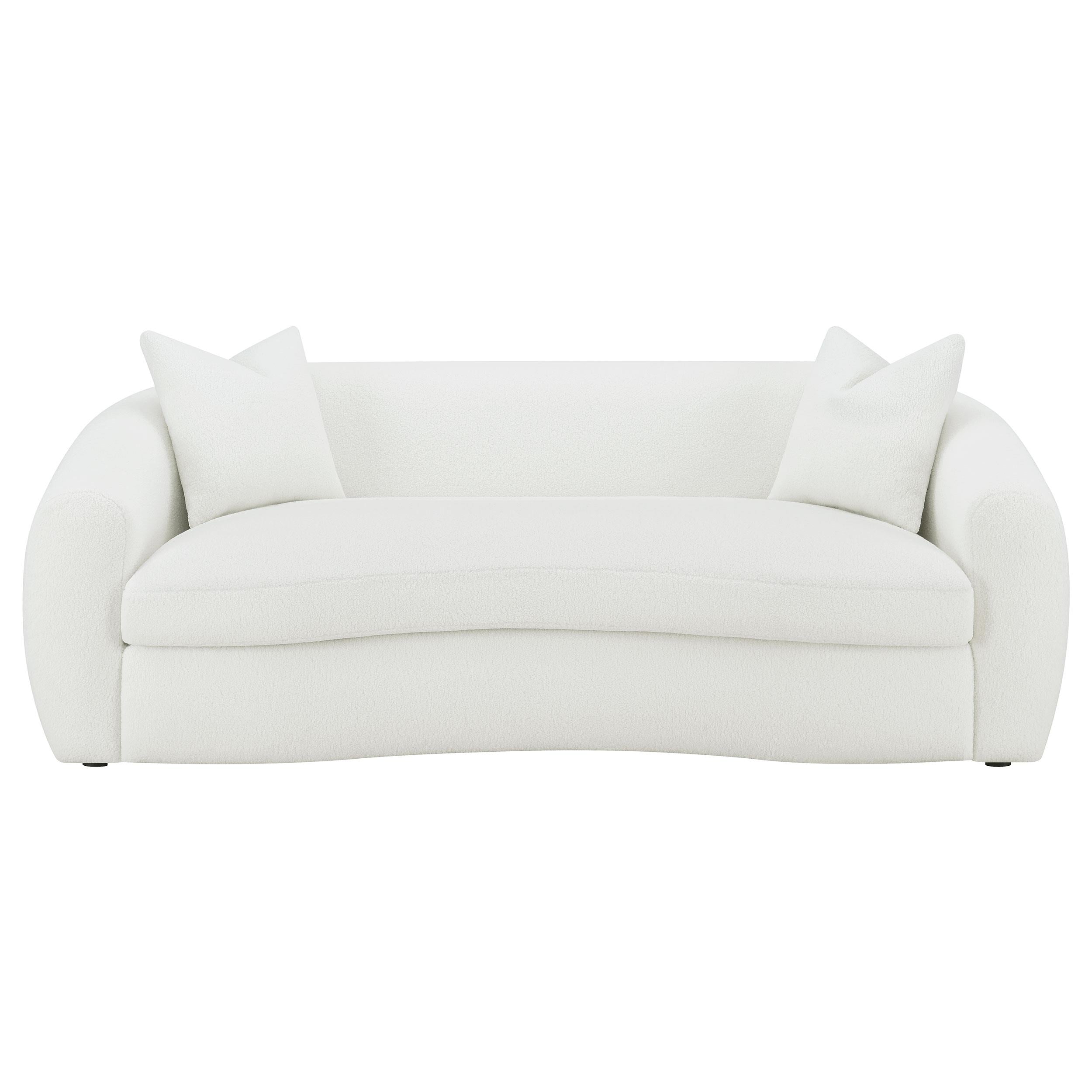  Coaster Furniture Isabella 509871 Faux Sheepskin Upholstered Sofa - Natural IMAGE 2