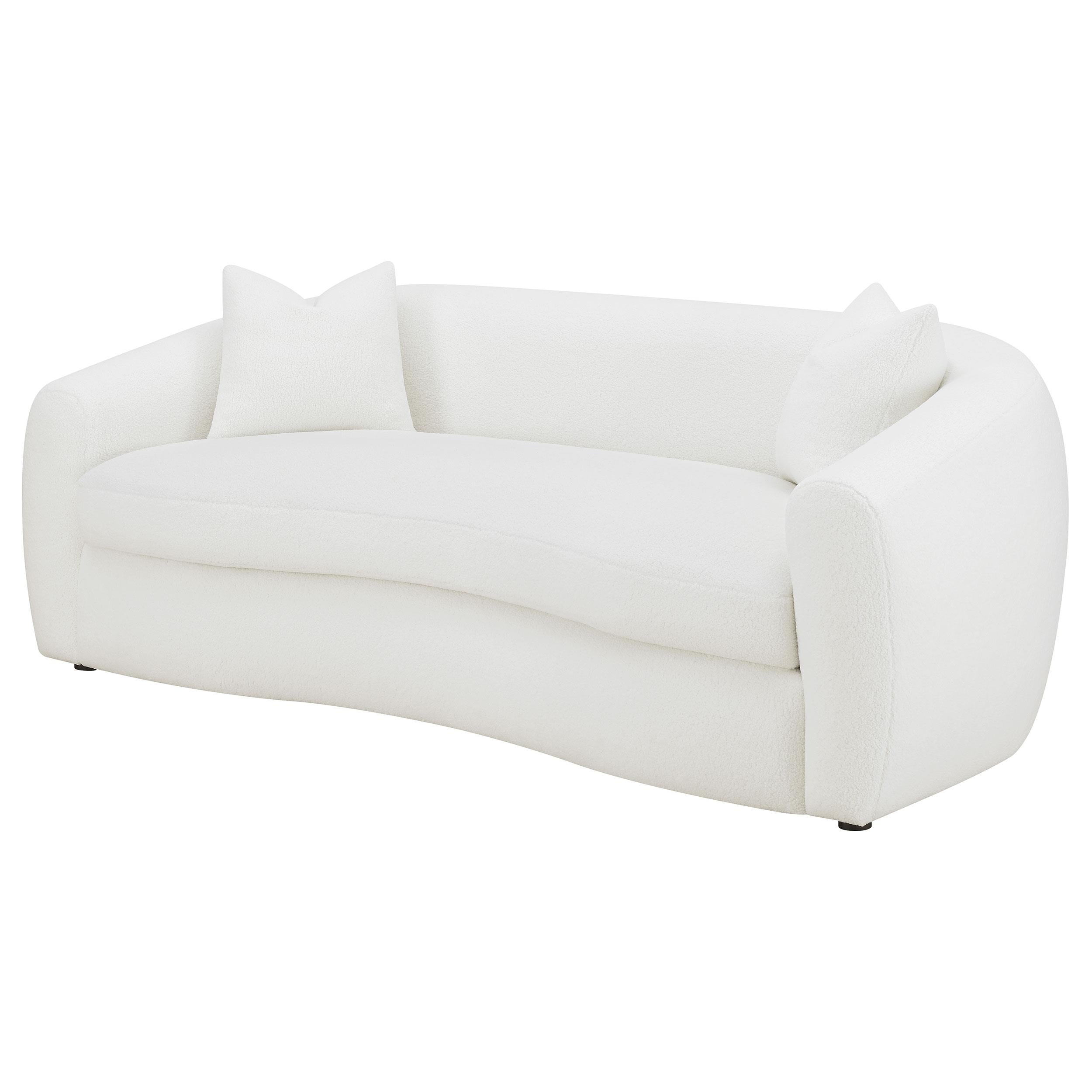  Coaster Furniture Isabella 509871 Faux Sheepskin Upholstered Sofa - Natural IMAGE 3