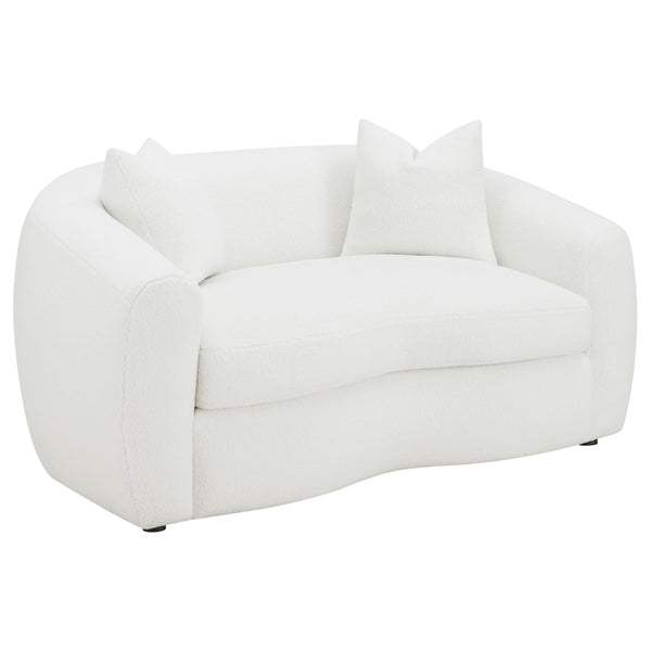 Coaster Furniture Isabella 509872 Faux Sheepskin Upholstered Loveseat - Natural