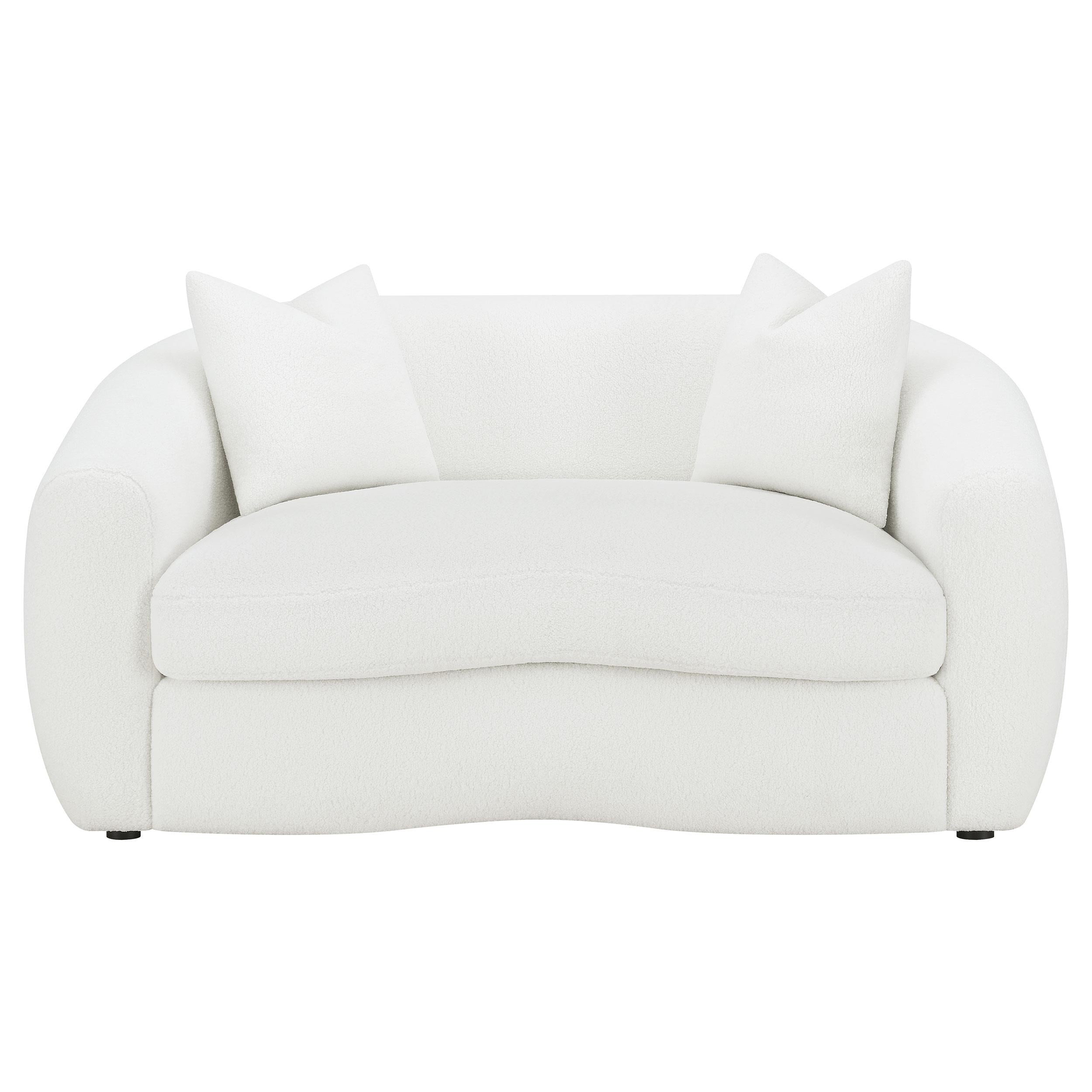  Coaster Furniture Isabella 509872 Faux Sheepskin Upholstered Loveseat - Natural IMAGE 2