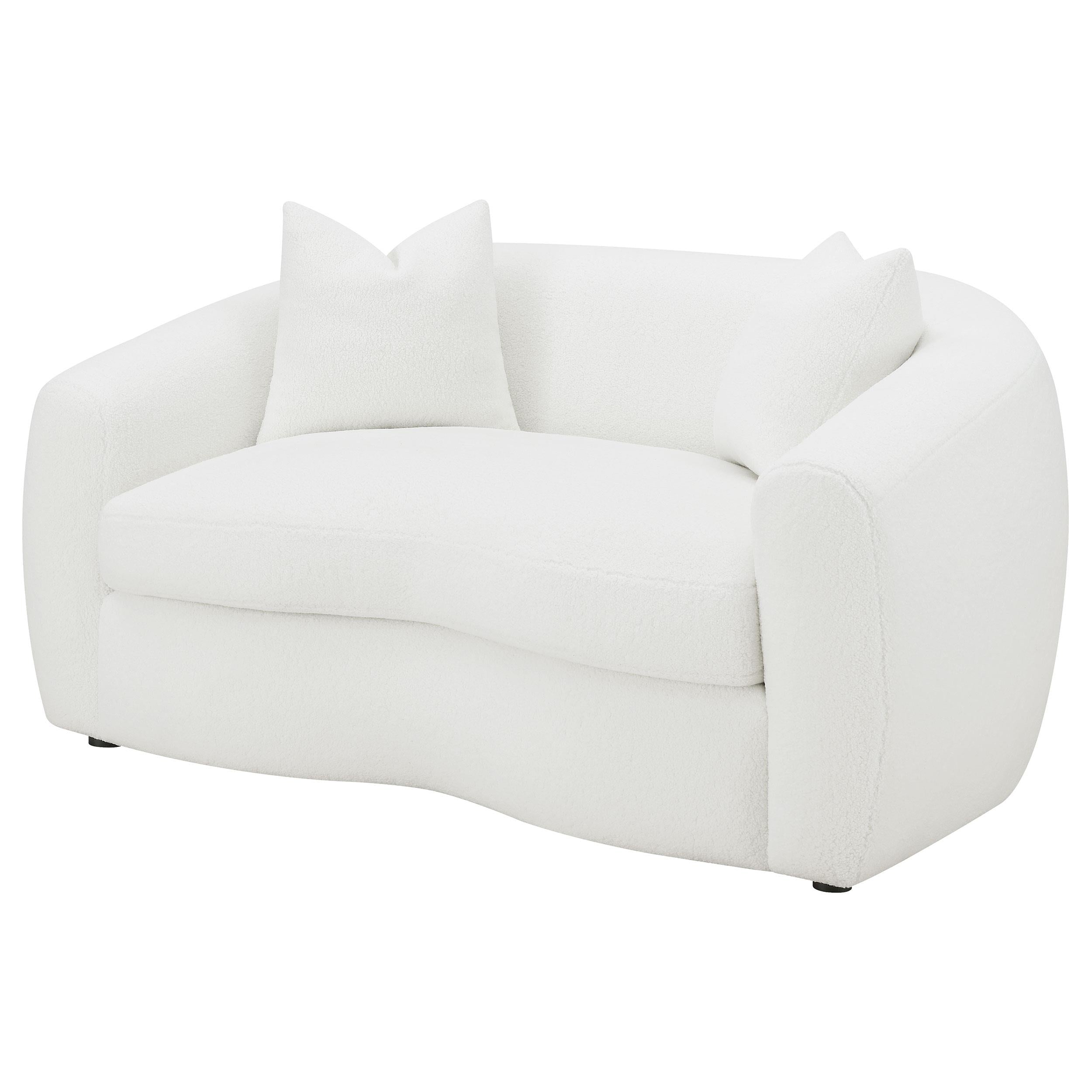  Coaster Furniture Isabella 509872 Faux Sheepskin Upholstered Loveseat - Natural IMAGE 3