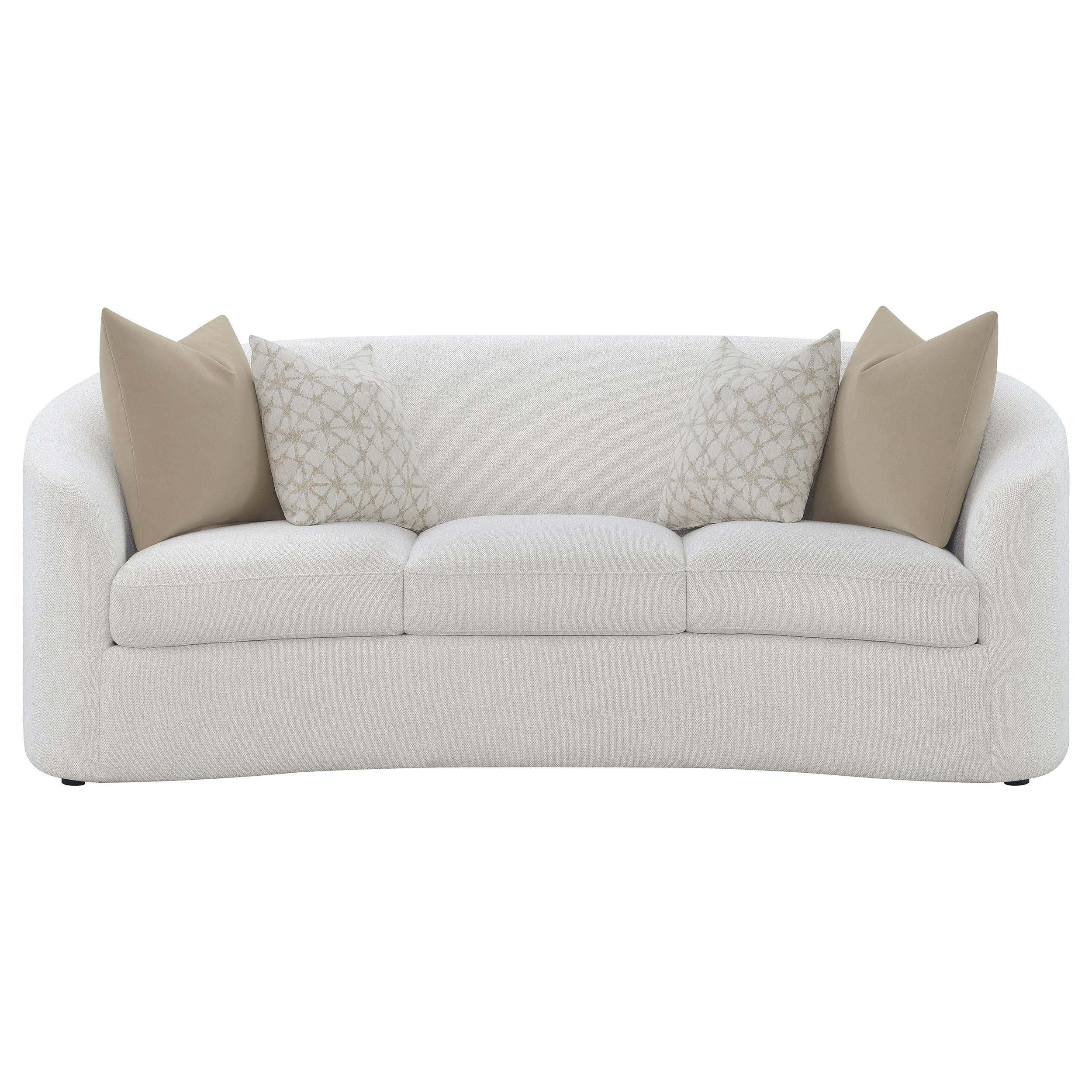  Coaster Furniture Rainn 509171 Boucle Upholstered Sloped Arm Sofa - Latte IMAGE 2