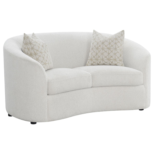 Coaster Furniture Rainn 509172 Boucle Upholstered Sloped Arm Loveseat - Latte