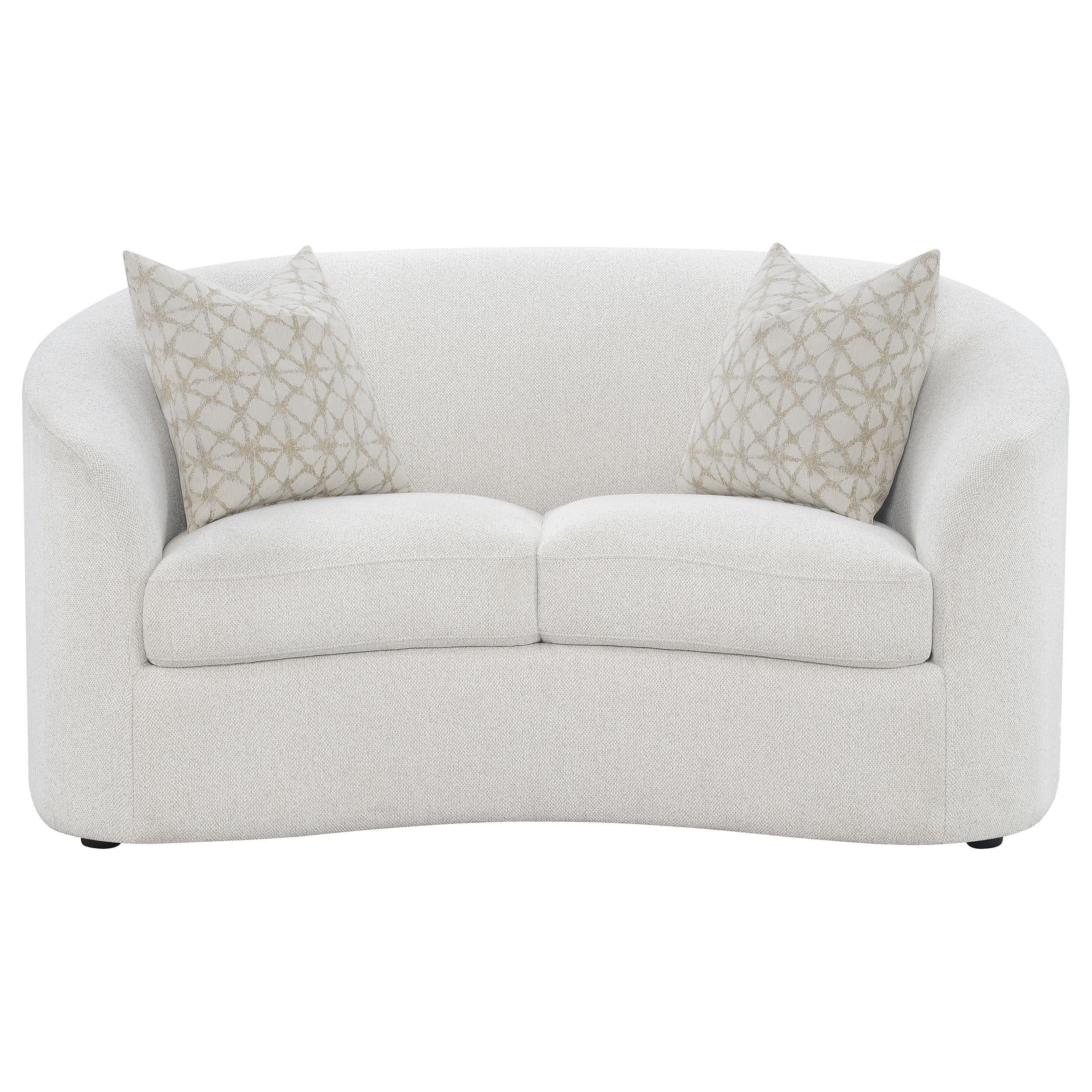  Coaster Furniture Rainn 509172 Boucle Upholstered Sloped Arm Loveseat - Latte IMAGE 2
